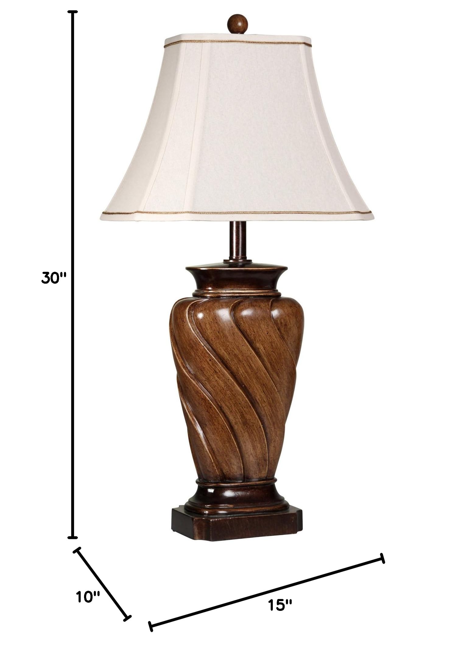 Collective Design 720354121717 Table Lamp, Toffee Wood