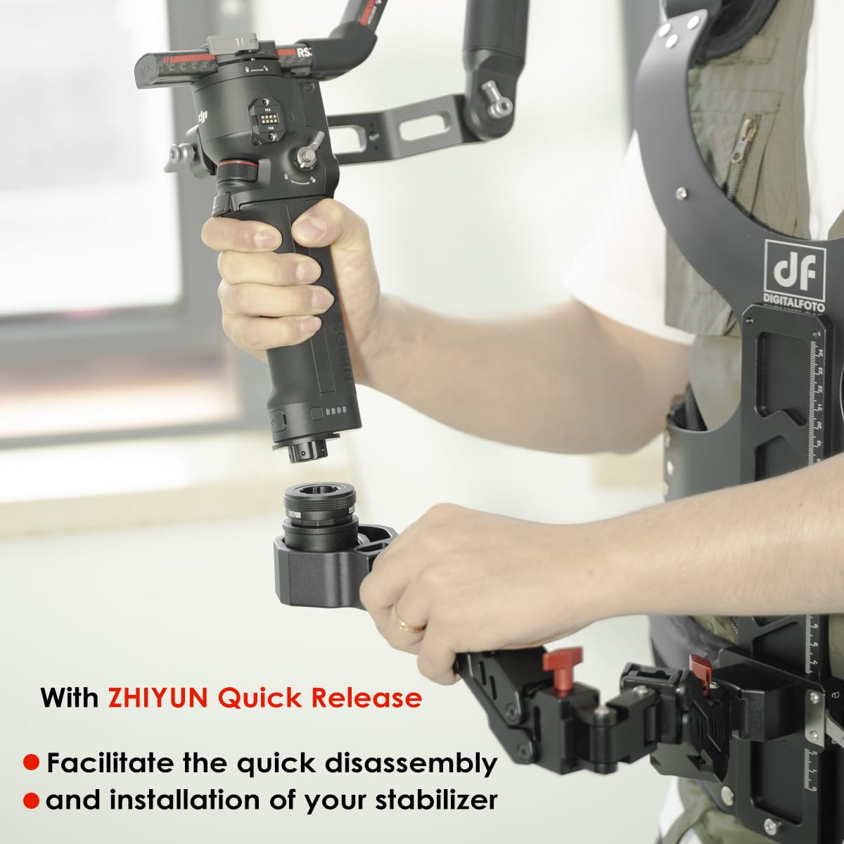 Difesuro Df Digitalfoto Thanos Gimbal Support Vest Rig System,Filmmakers Kit Portable Steadycam Axis Compatible With Dji Rs4/Pro/Mini/Rs2/Rs 3/Mini,Zhiyun Crane For Videographer Smoothing Footage 4.4-11 Lbs