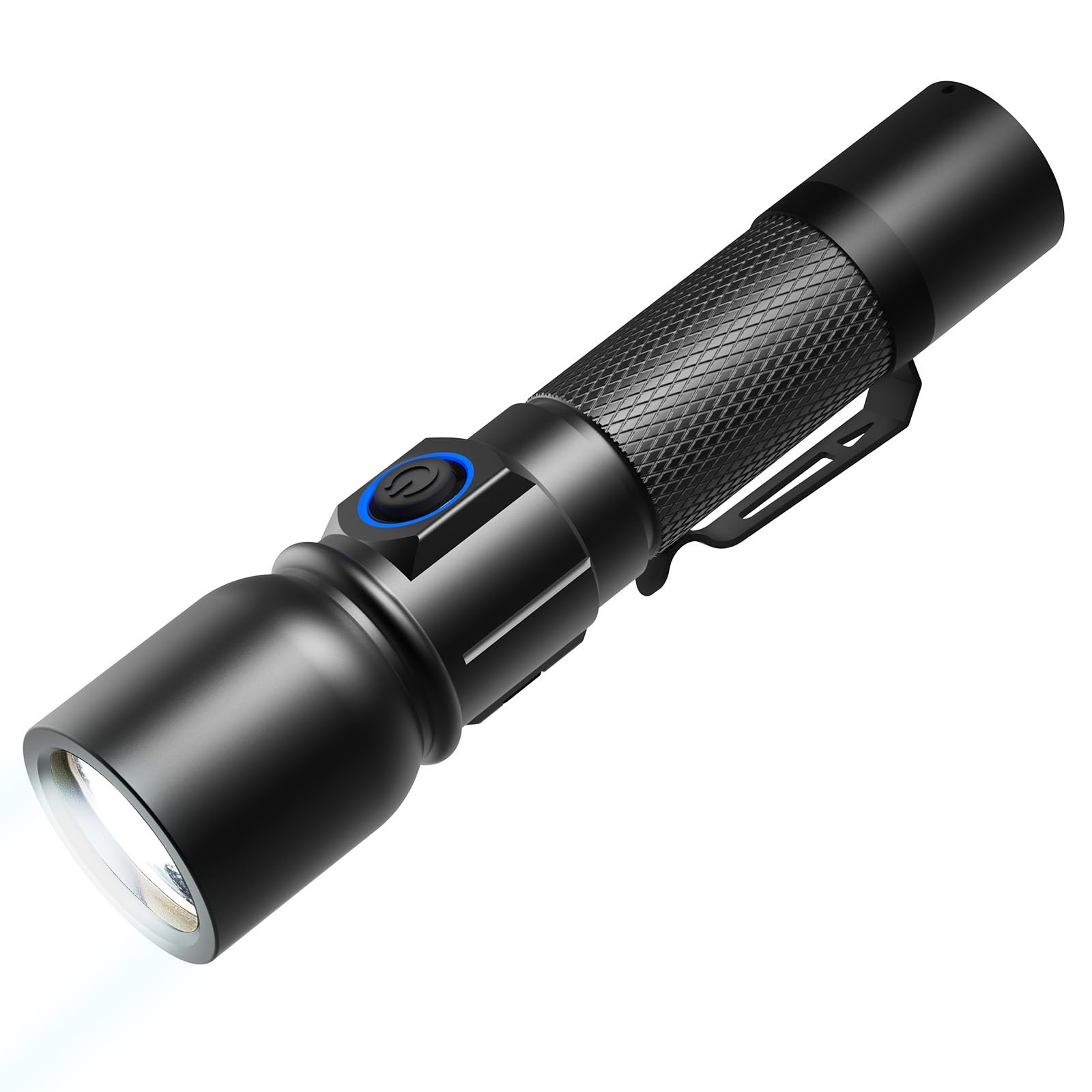 Consciot Rechargeable Flashlight One Click On/Off, Max. 1200 Lumens, 7 Modes Adjustable Including Lock Mode, Powerful Handheld Flash Light Outdoor For Camping, Hiking, Dog Walking, Emergency