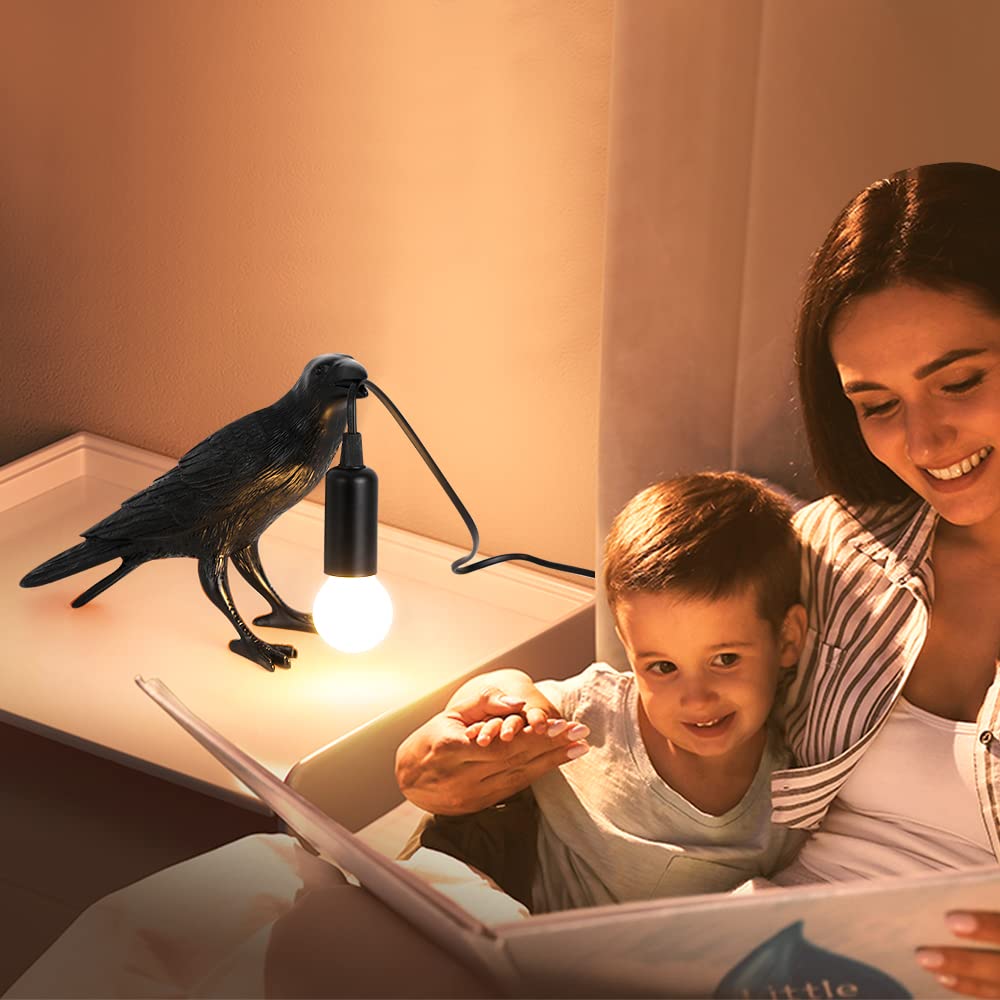 Ovanus Crow Lamp - Raven Lamp Adjustable Brightness With Bulb，Bird Lamp，Crow Light Decor For Bedside Bedroom Living Room Decor