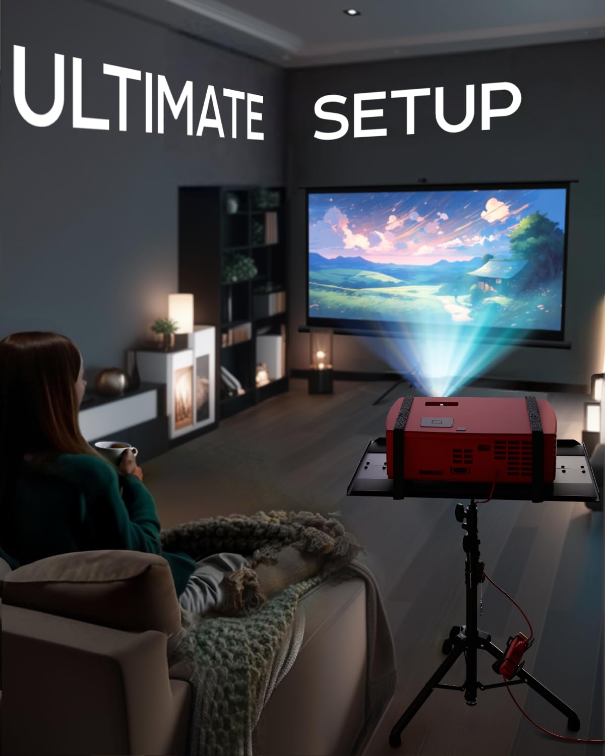 Propvue Projector Tripod Stand, Height Adjustable 26" To 59" & Floor Projector Stand, Portable Laptop, Camera & Light & Ball Head - Well-Made, Easy-To-Adjust, Dj Rack & Music Or Movie