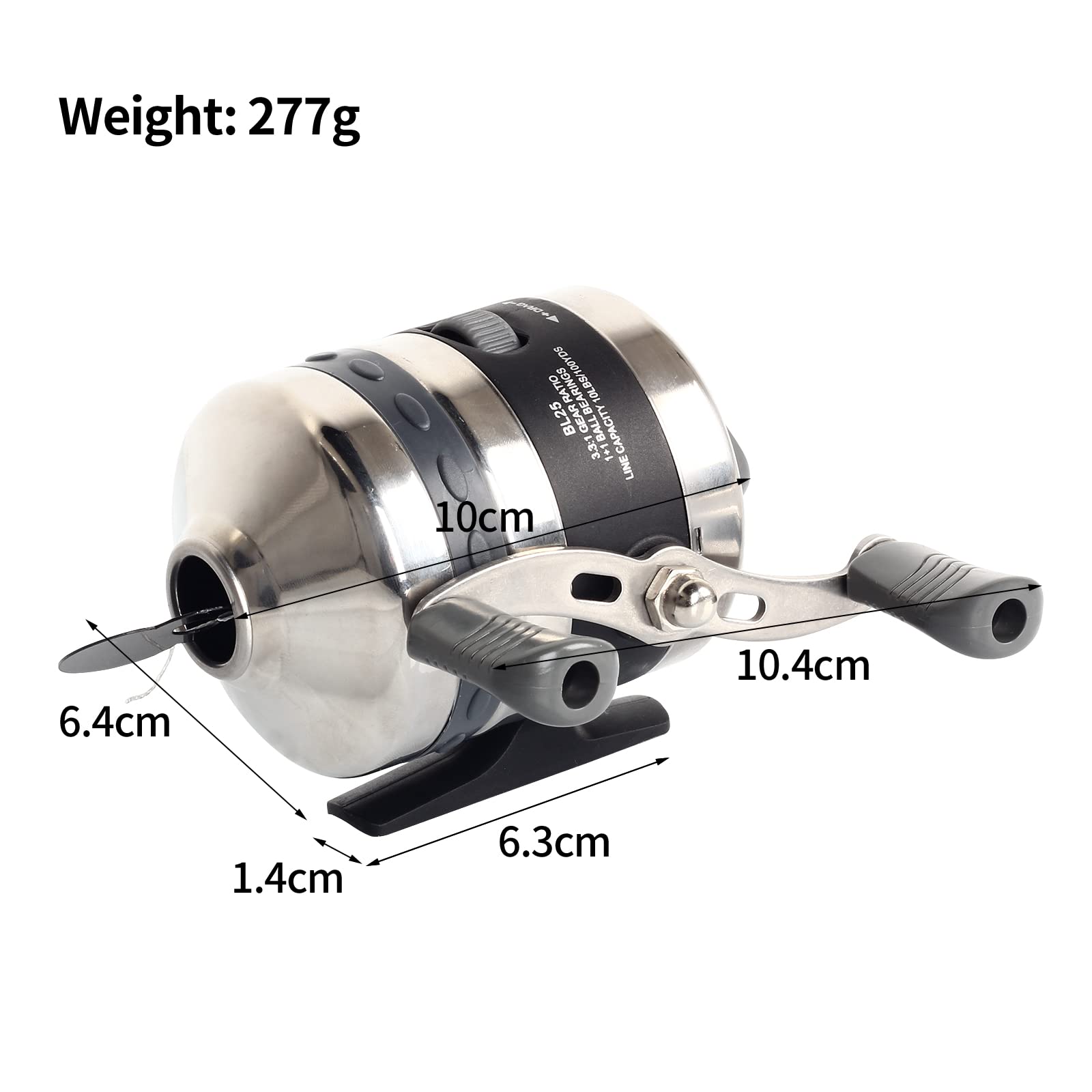 Fenjaner Bowfishing Reel With Fishing Reel Seat Left And Right Reversible Handle,For Compound Bow And Recurve Bow