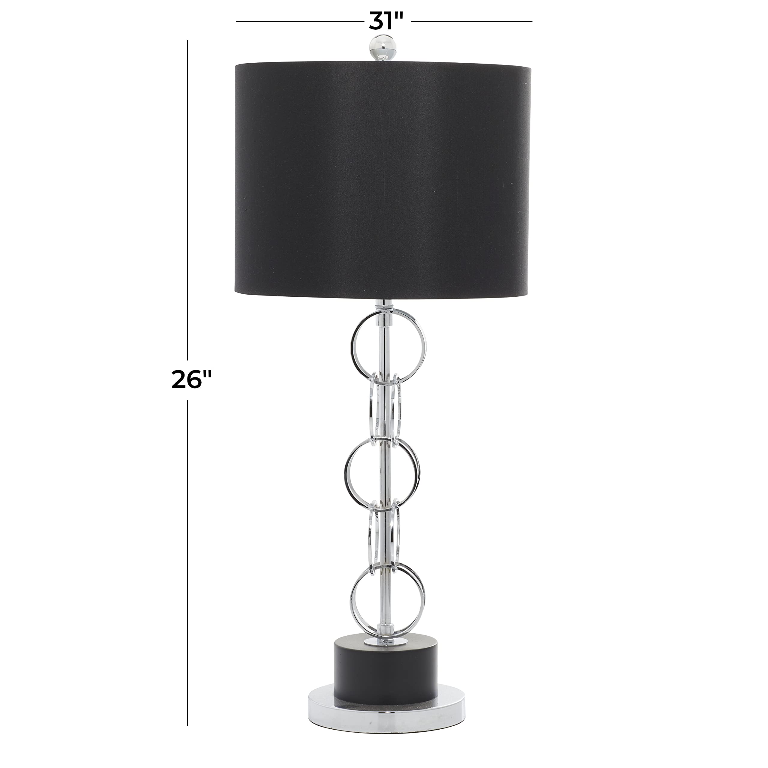 Deco 79 Polystone Solid Table Lamp, 13" X 13" X 30", Black