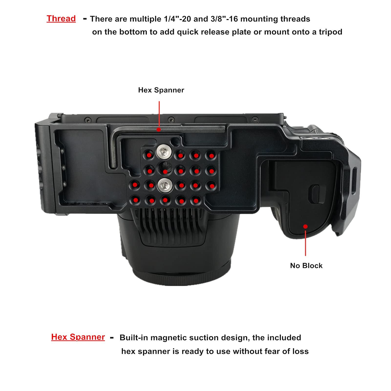Magicrig Camera Cage Compatible With Bmpcc 6K Pro For Blackmagic Design Pocket Cinema Bmpcc 6K Pro With Top Handle