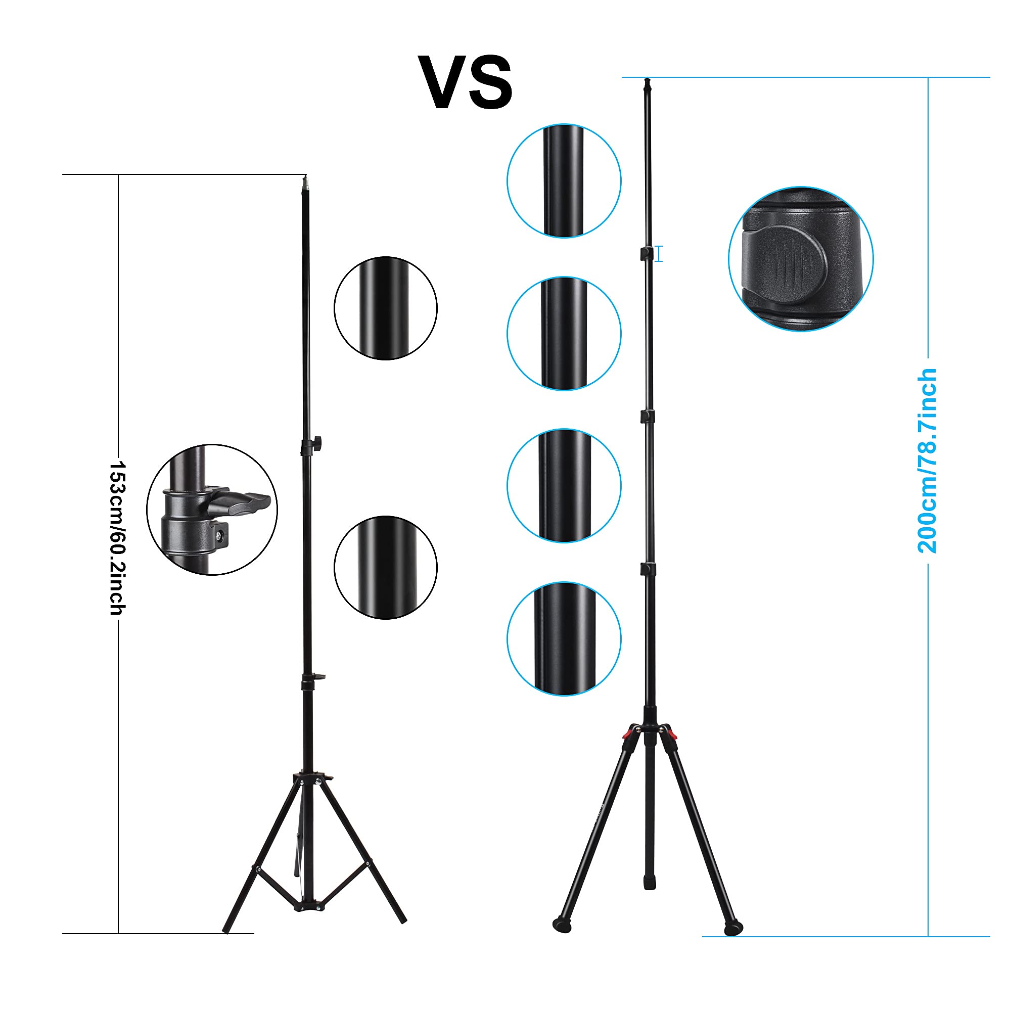 Ruittos Light Stand, 78” Aluminum Heavy Duty Photography Tripod Stand Floor Stand For Relfectors, Softboxes, Lights, Umbrellas, Backgrounds