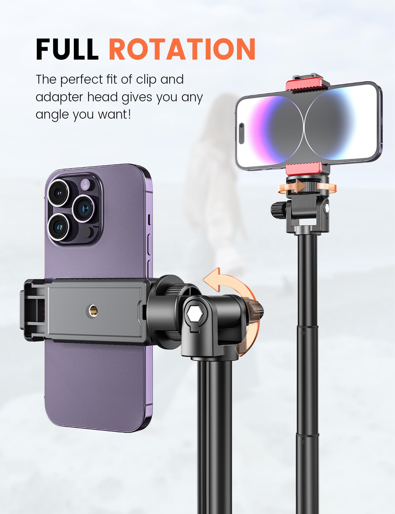 Pnitri 71'' Phone Tripod Stand, Extendable Reinforced Aluminum Phone Stand With Wireless Remote, Stable Cellphone Tripod Compatible With Iphone 15/14/13 Galaxy S23/S22 Huawei.