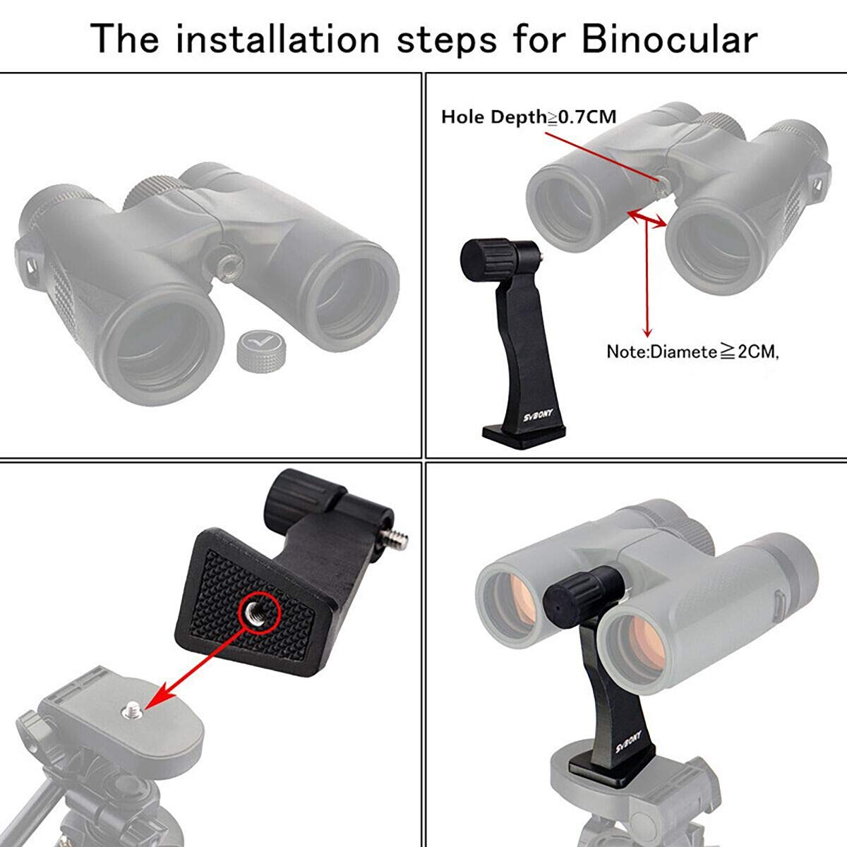 Svbony Sv126 Car Window Mount Bundle With Universal Cell Phone Adapter Mount Telescope Phone Mount And Sv110 Tripod Adapter For Binocular Camera