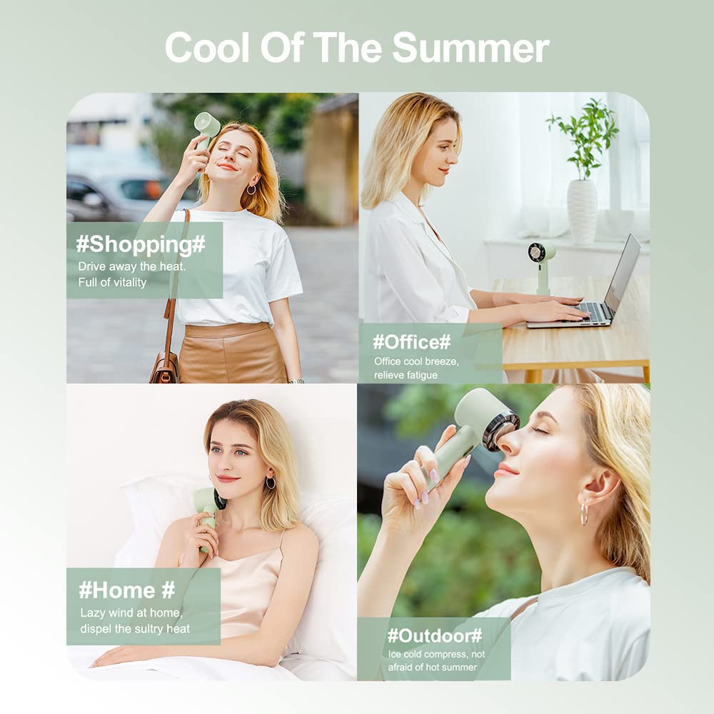 Hitnext Portable Handheld Fan, Mini Cold Compress Fan Small Personal Fan For Travel Usb Rechargeable