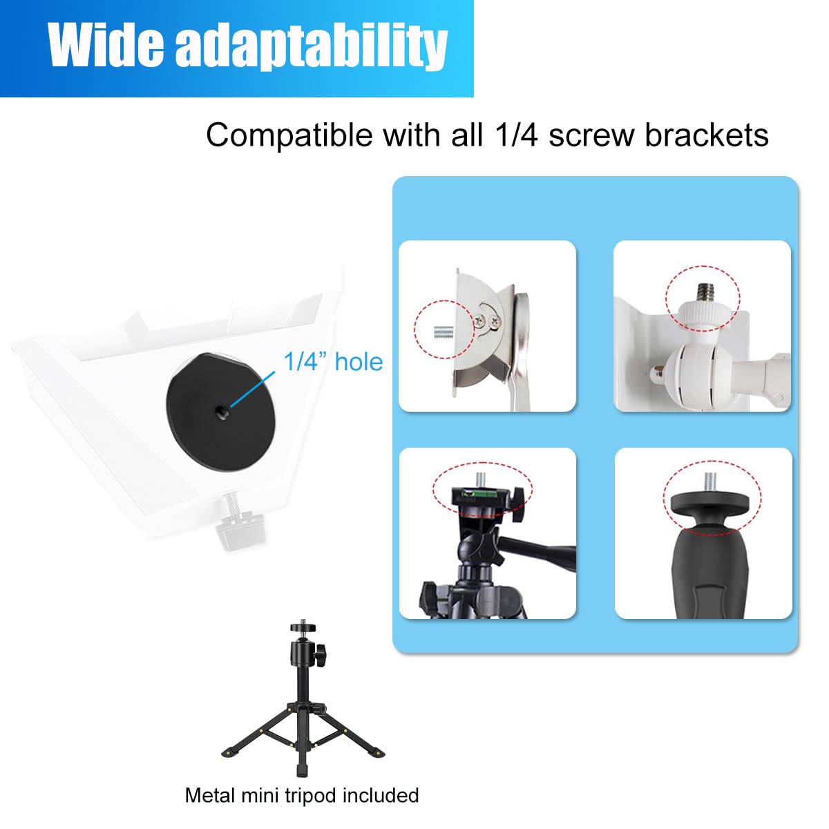 Khazylorr For Starlink Mini Tripod, All Metal Tripod Stand With Starlink Mini Tripod Adapter, Portable Small Tripod Mount With Tilt Angle Adjustment For Starlink Mini V4 Antenna Dish