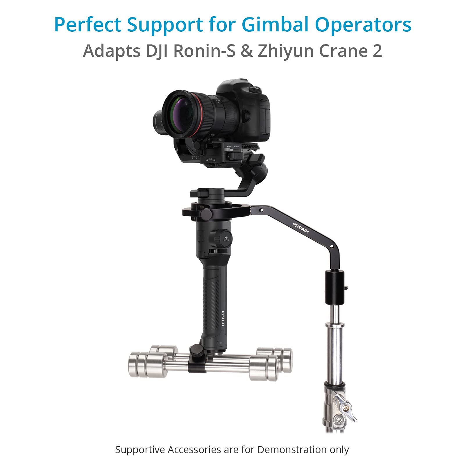 Proaim Gimbal Brace Mount For Dj-Rn-S & Crane-2 Camera Gimbal & Stabilizer Vest Arm. For Vest/Arm With 16Mm Pin Mount.10 X Counterweights With 15Mm Lws Rods (P-Gmbc-01)