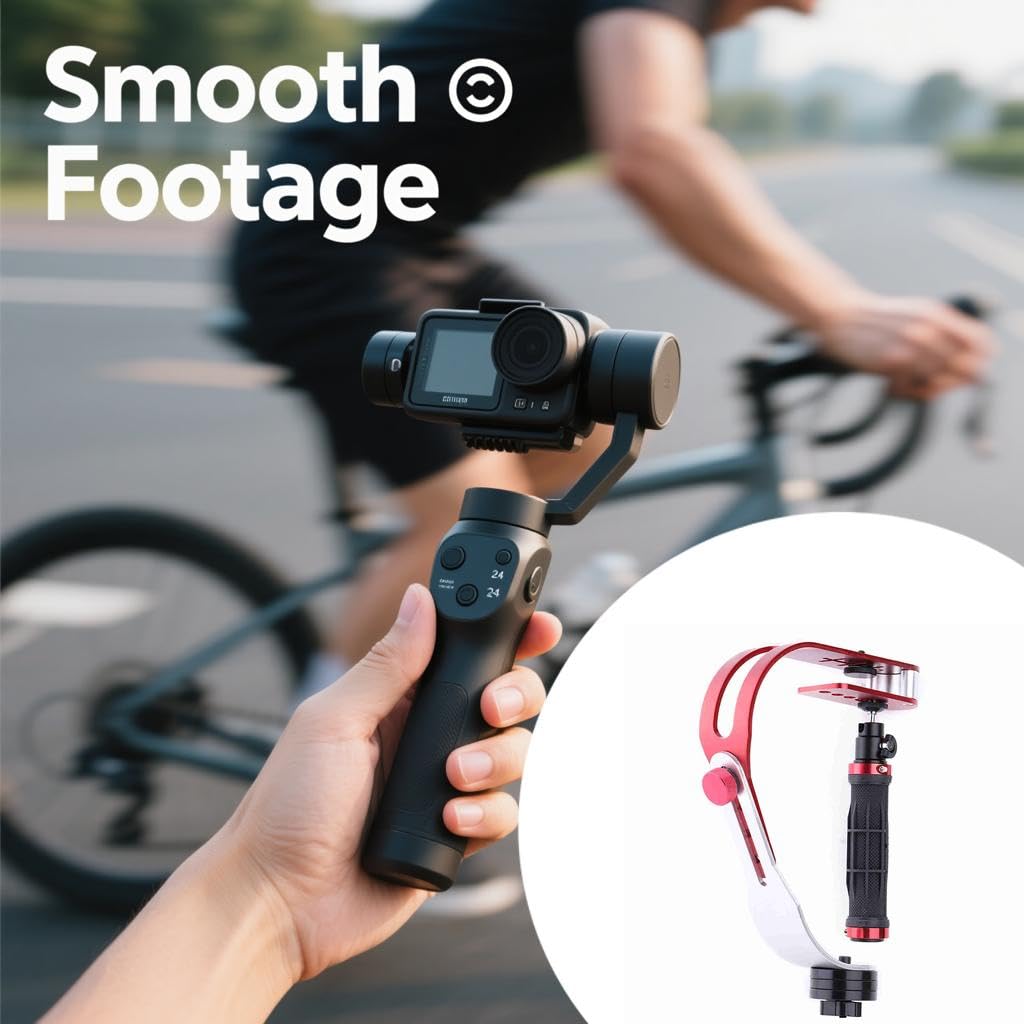 Vyroniapog Professional Steady Video Stabilizer - Lightweight Aluminum Handheld Stabilizer For Dslrs And Camcorders, Ergonomic Grip With Adjustable Balance For Smooth Video Recording