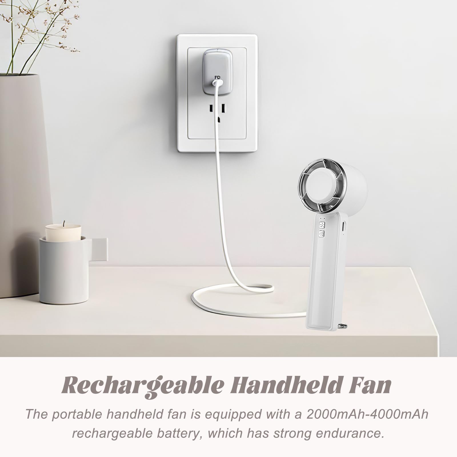 Portable Handheld Fan, 5 Level Wind Speed Regulation Fan, Quiet Mini Fans With Ice Compress, Cooling
