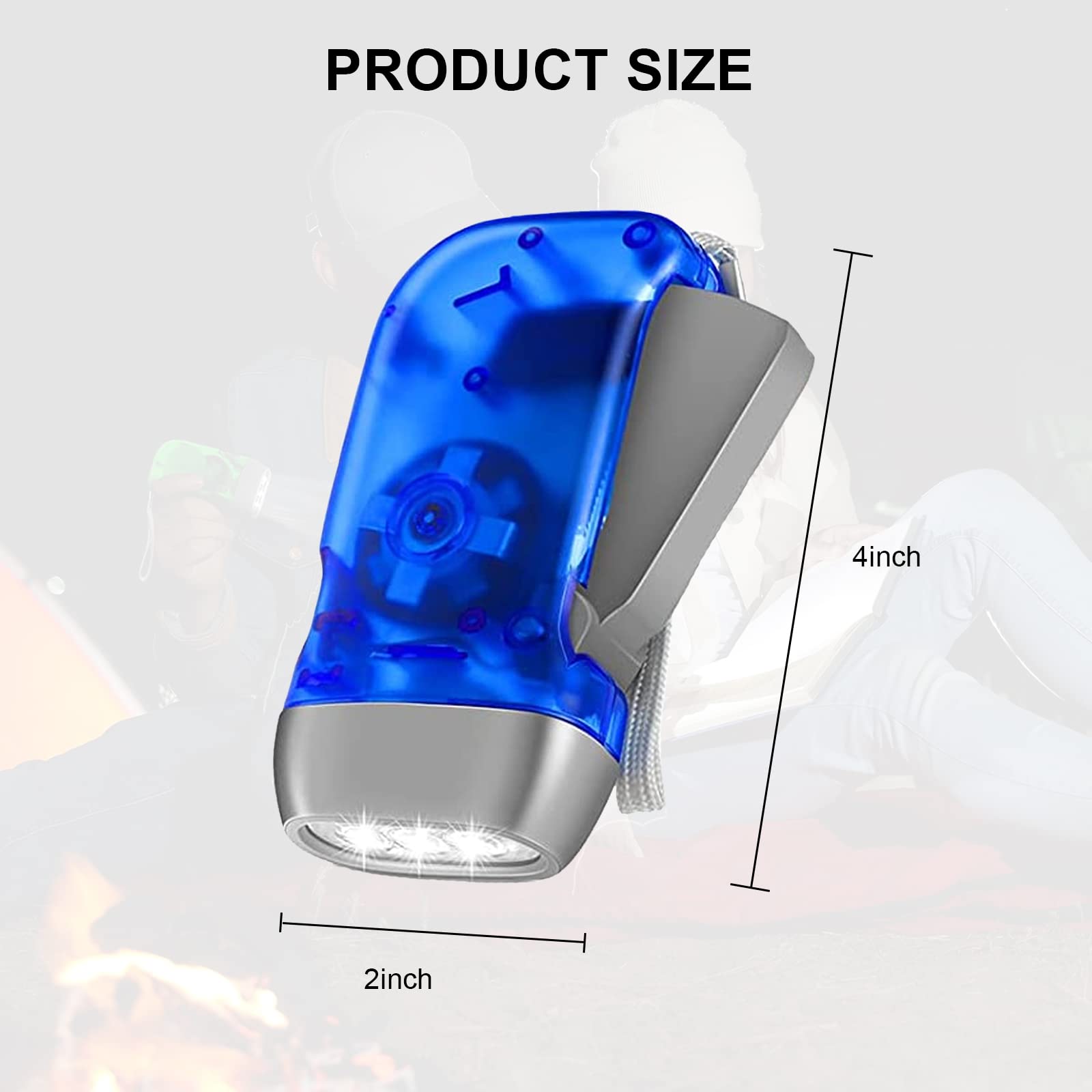 Merkaunis 24 Pieces Hand Crank Flashlight No Battery Emergency Flashlight With 3 Led Bright Light Shake Flashlight For Camping, Hiking, Outdoor Sports, Car And Home