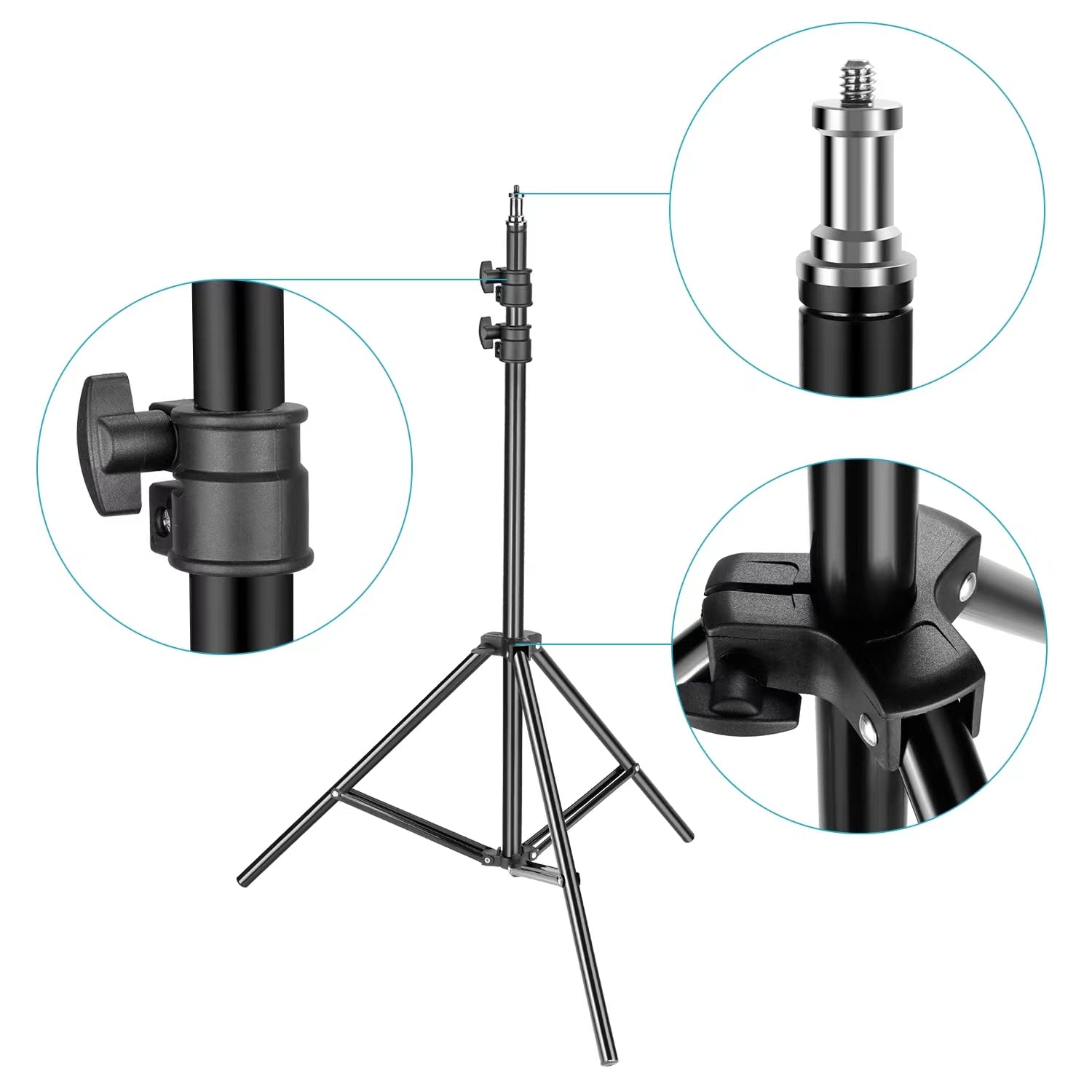 Yuesuo Aluminum Tripod Stand,Photography Light Stand Tripod For Camera,Webcam Stand,Projector Tripod,36In - 78In.