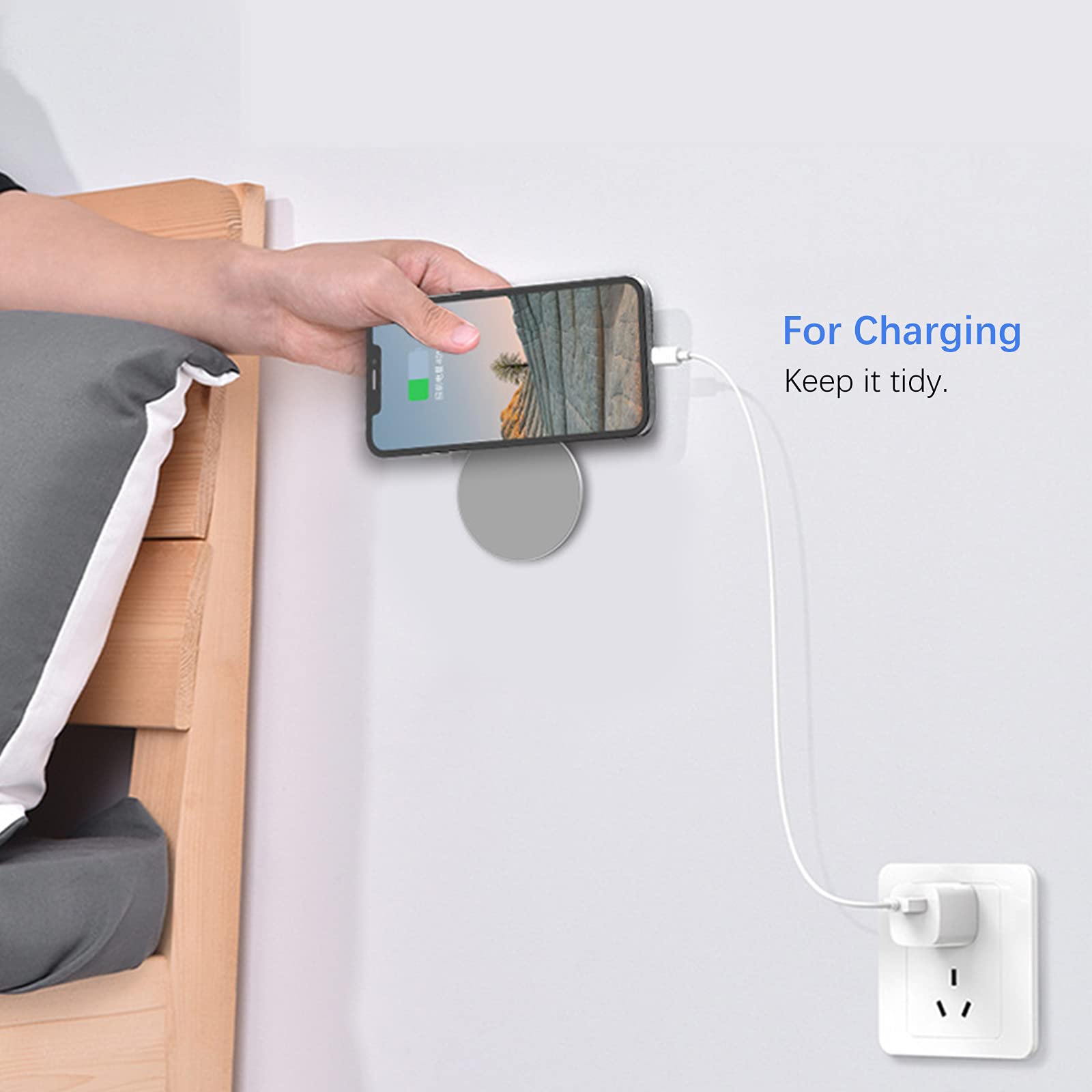 Kuaguozhe Sticky Magnetic Wall Mount For Magsafe Case/Magsafe Wallet/Iphone 15 14 13 12 Pro Max Plus Mini, Adhesive Wall Mount Holder For Magsafe Accessories, Car Mount For Dashboard