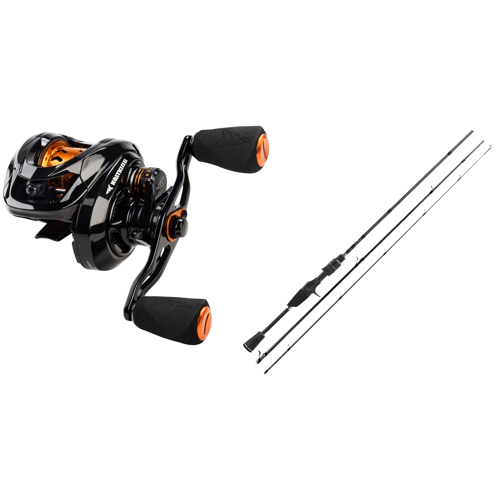 Kastking Zephyr Baitcasting Reels Bfs Fishing Reel, Drag Clicker Version,Left Hand, Kestrel Bait Finesse Casting Rod 2 Pc 5'9" Fl