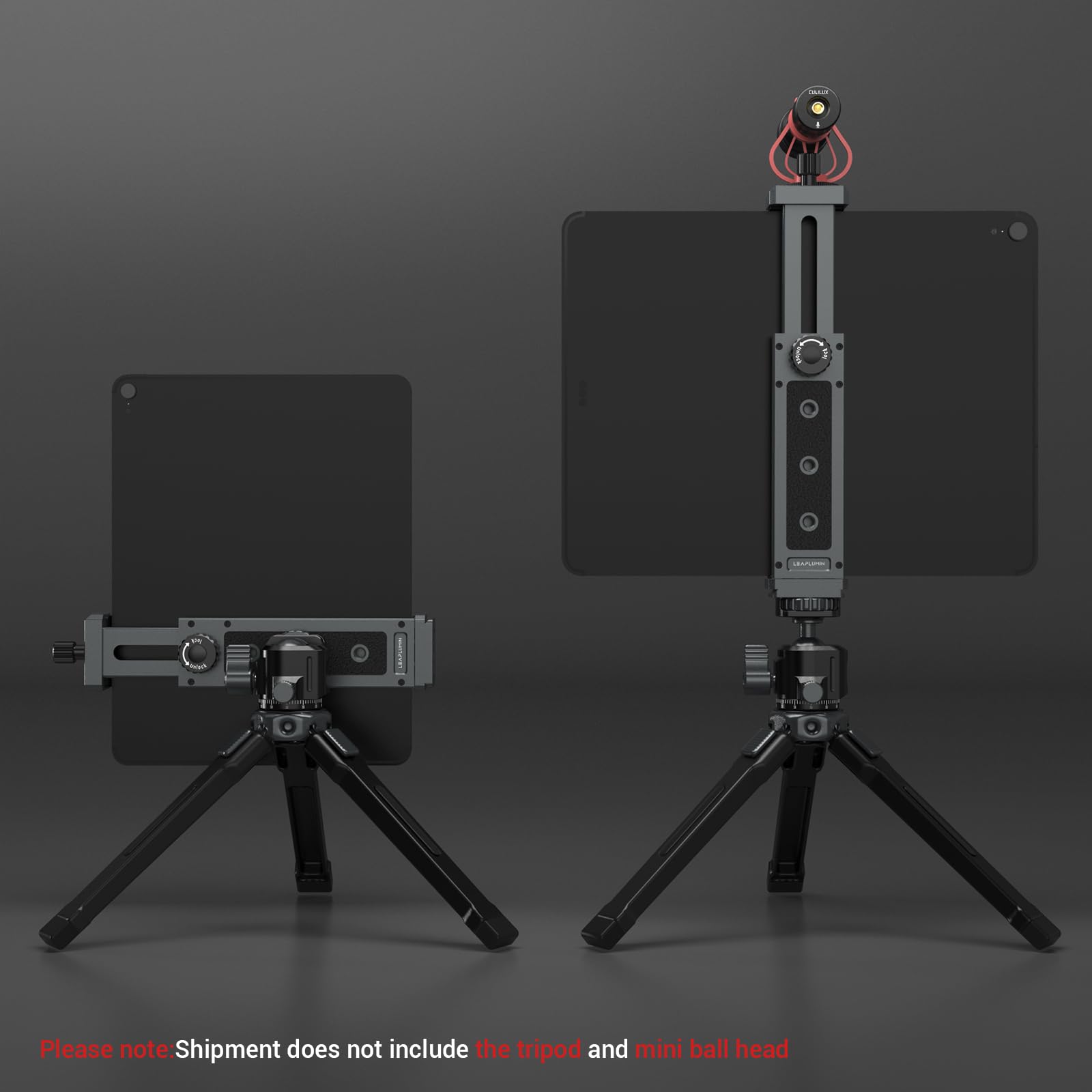 Leaplumin Tripod Mount Adapter With Ball Head, Aluminum Tripod Mount Holder For Tablet,Tablet Tripod Mount With 1/4" Screw,Universal Tripod Mount For Ipad Mini,Compatible With 4.7"-12.9" Most Tablet