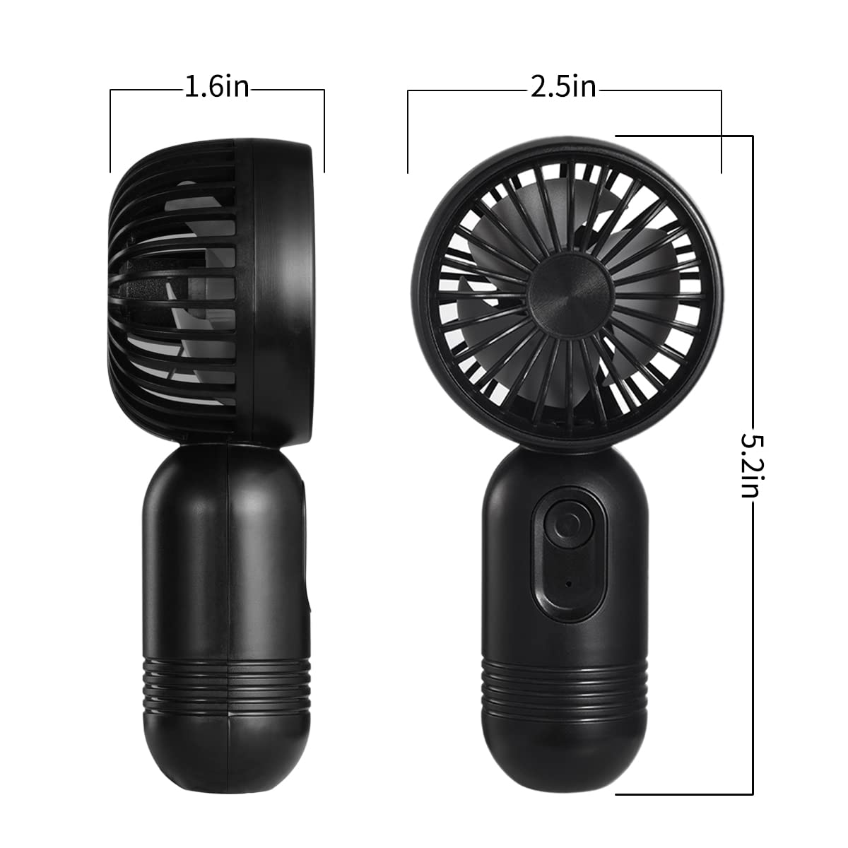 Mini Portable Fan 2 Pack, Cute Handheld Fan Battery Operated Lightweight Small Personal Fan