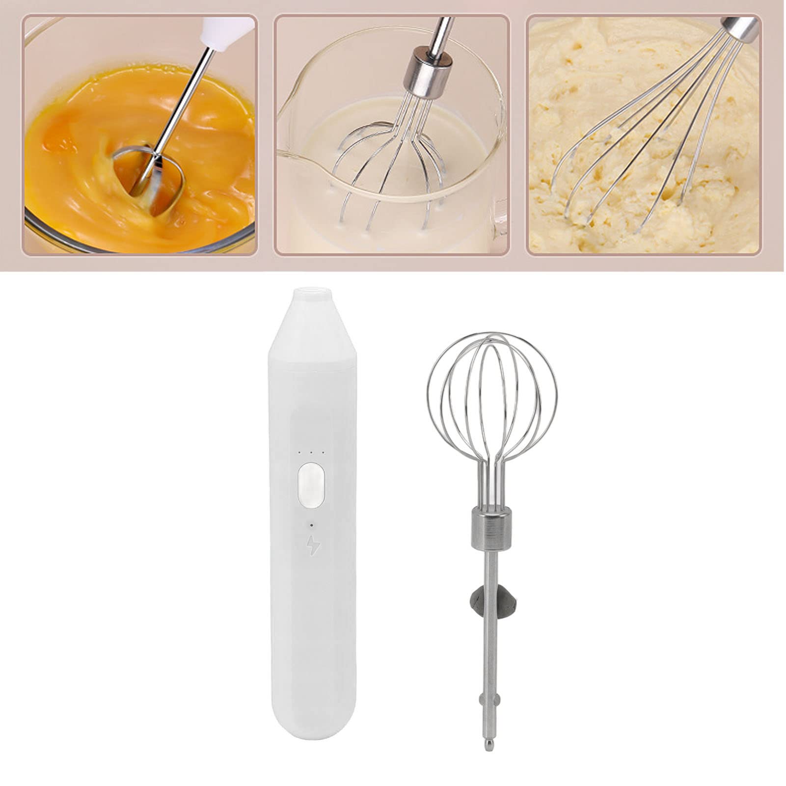 Gigicial Electric Hand Blender, Three Different Speeds, Coffee Blender For Cappuccino, Matcha And Eggs (White)