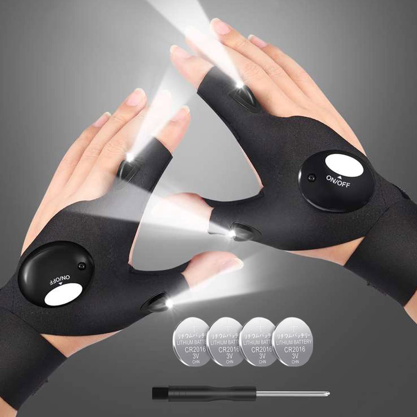 Apicey  For Men Dad Boyfriend Husband Him Father'S Day Birthday, Led Flashlight Gloves, Hands  Finger Lights Cool Gadgets For Repairing Fishing Grilling Camping