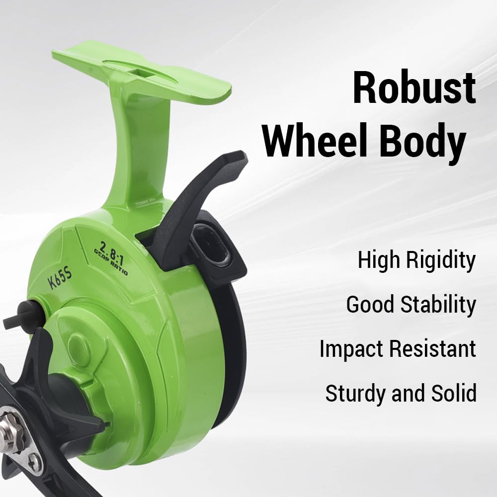 Lixada Wire Cup Ice Fishing Reel Plastic Line Speed Adjustable 2.8:1High Speed Ratio, Raft Fishing Wheel Lightweight Front Fishing Reel For Ice Fishing, Left/Right Hand