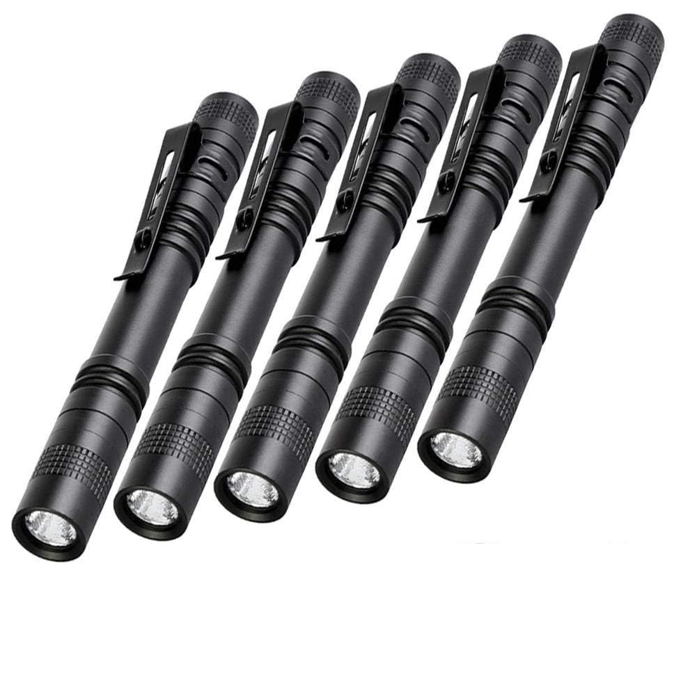 Tileon Pen Flashlight,5Pcs Led Pen Light Flashlights With Clip,500 Lumen Mini Pocket Flashlight Small Penlight Inspection Flashlight