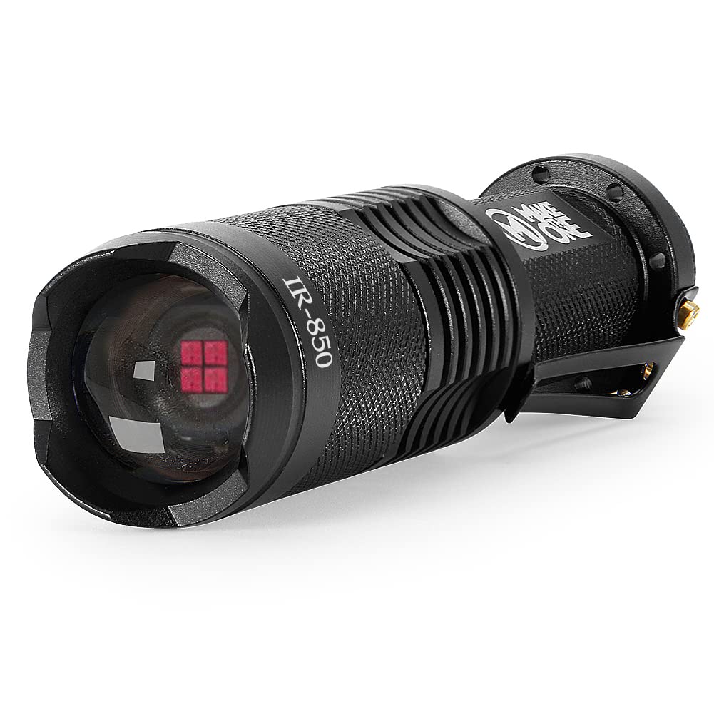 Maketheone Mini Ir Flashlight 5W 850Nm Led Adjustable Focus Torch, Infrared Light Is Invisible To Human Eyes -To Be Used With Night Vision Device