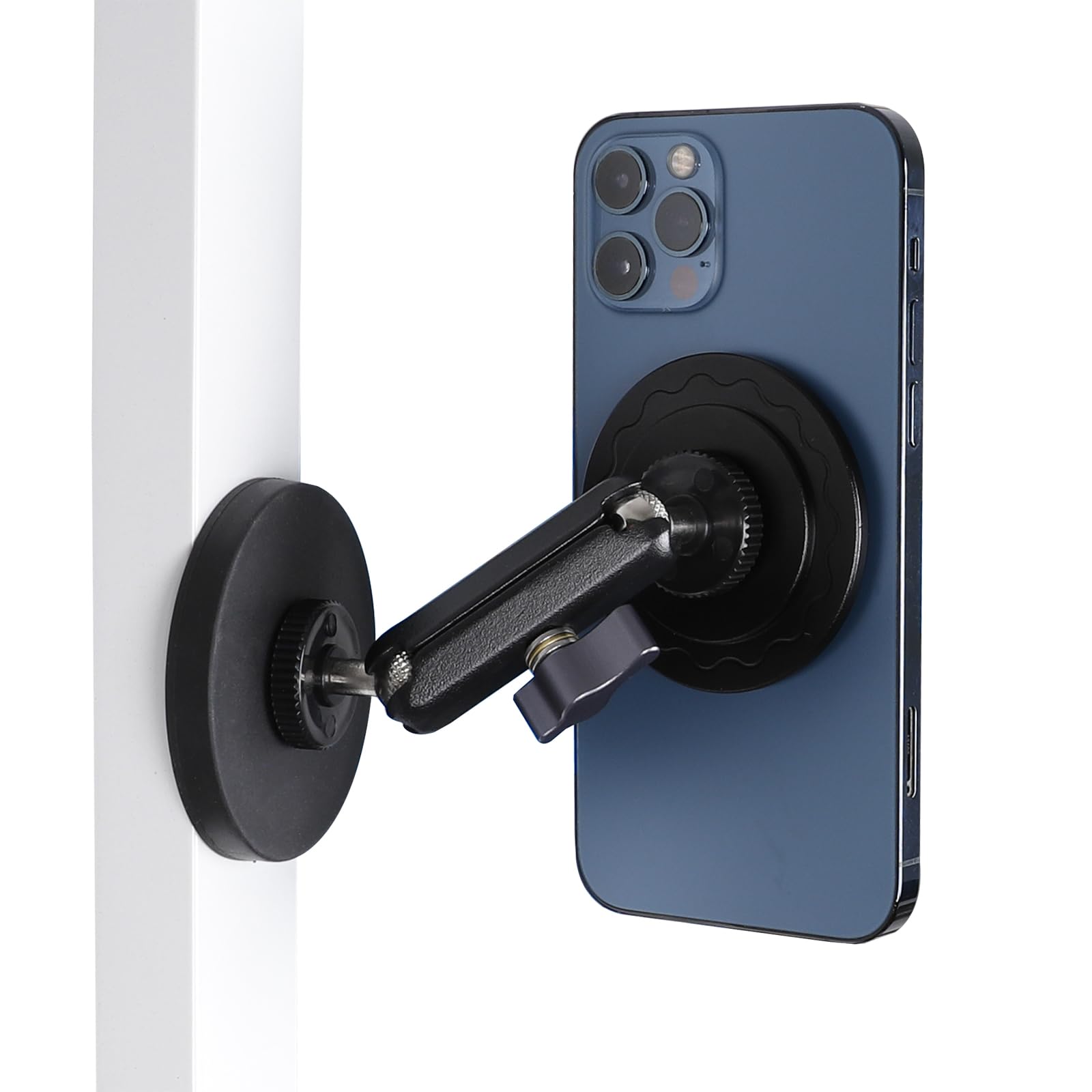 Leenconghui Gym Magnetic Phone Holder For Magsafe, Dual Magnetic Phone Mount For Gym Attach To Metal Surface, Compatible With Iphone 16 15 14 13 Pro Max Magsafe Case, 360° Adjustable, Perfect For Recording Video