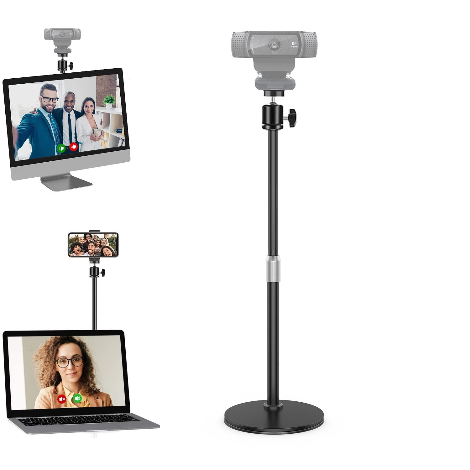 Acetaken Brio Webcam Stand Holder, Magnetic Webcam Desktop Tripod Mount Compatible With Logitech Brio 101 100/Brio 301 300/Brio 501 500/Brio 4K 2017 Version/C270/C310 Webcams
