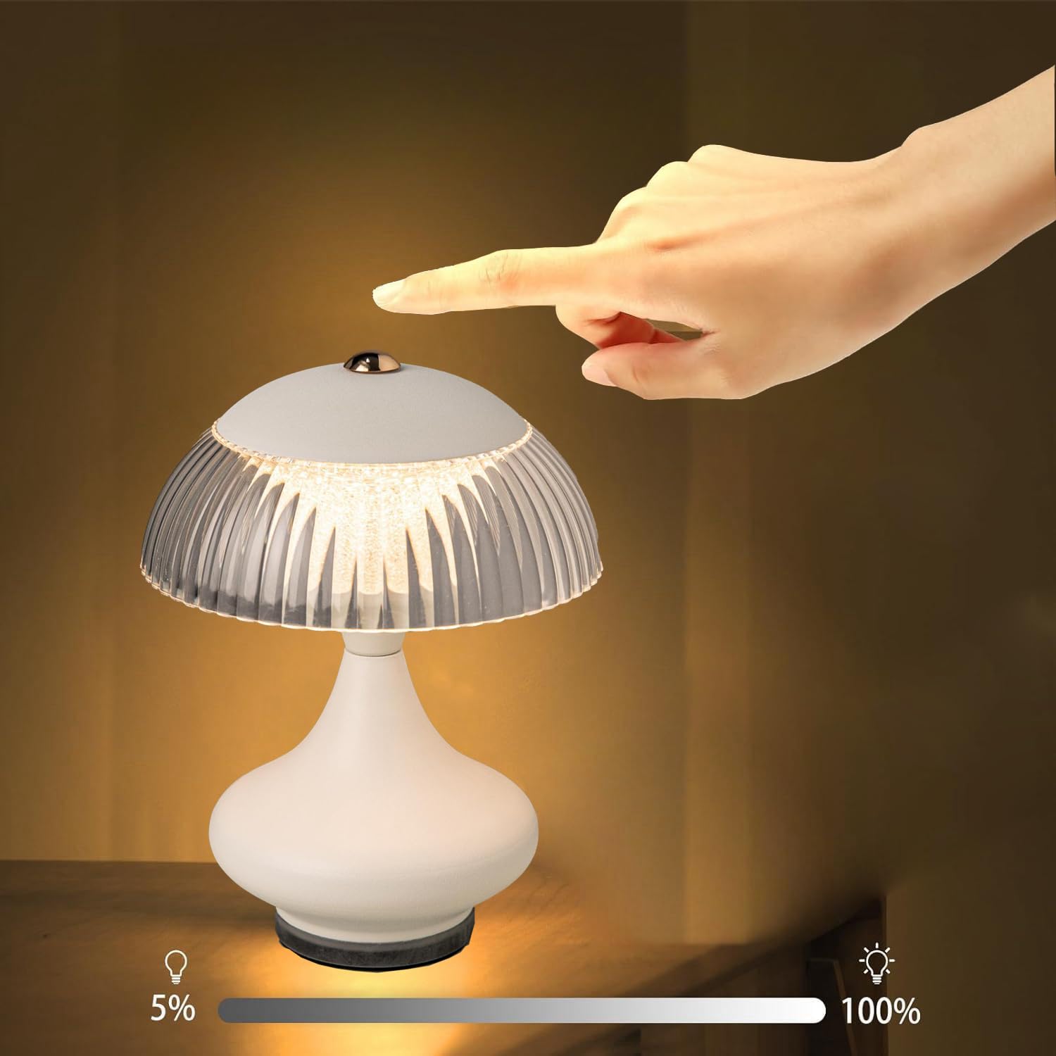 Anshenya Cordless Table Lamp Led Rechargeable Light Dimmable Battery Operated Desk Control Bedside Offices Portable Touch Restaurant Home Outdoor Memory For Dining Wireless Restaurants (White)