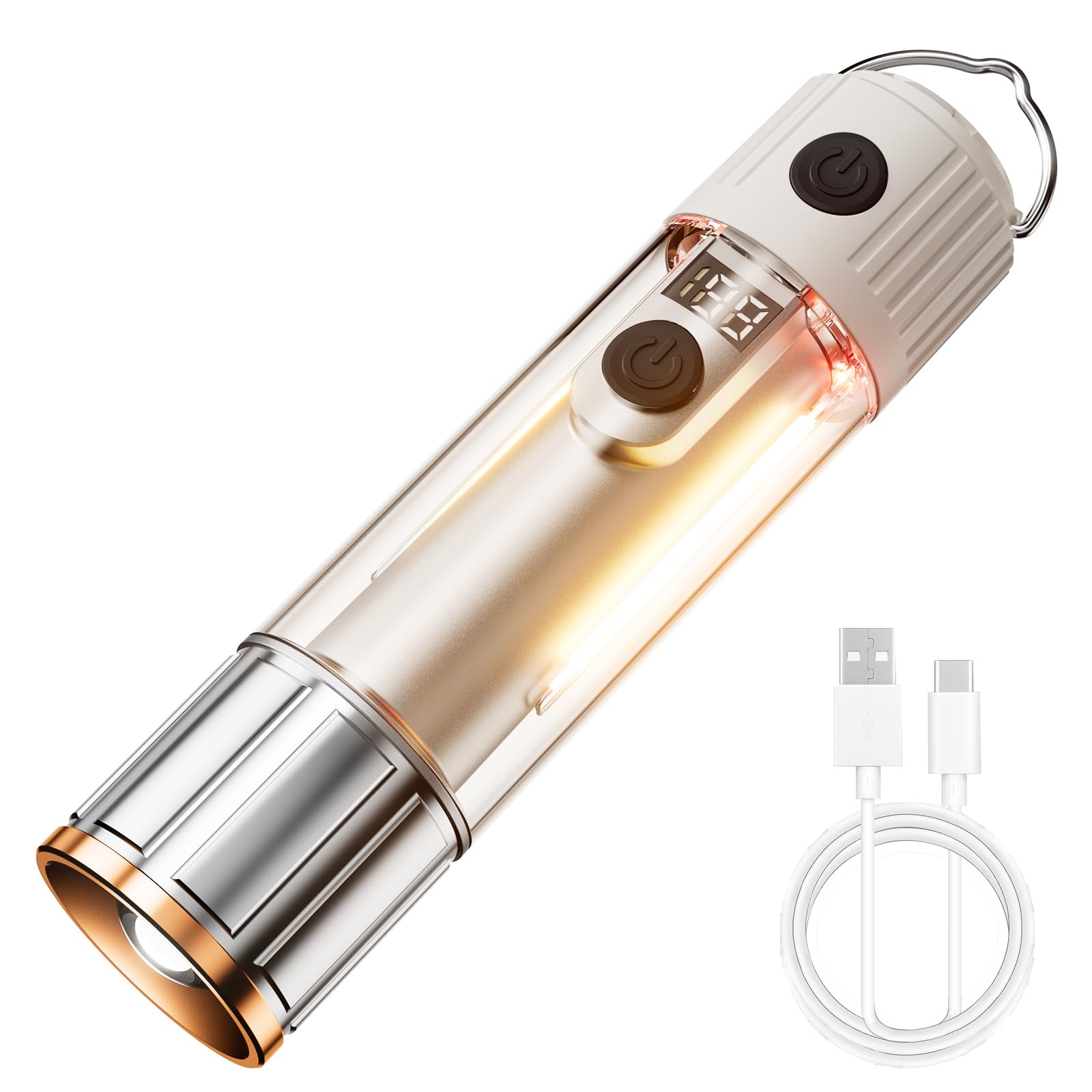 Yemao Led Camping Lantern Flashlight Rechargeable, Consciot Portable Torch With 6 Light Modes, 3600Mah Power Bank, Ipx4 Waterproof, Usb C, Camping Lights For Hurricane, Emergency, Survival Kits