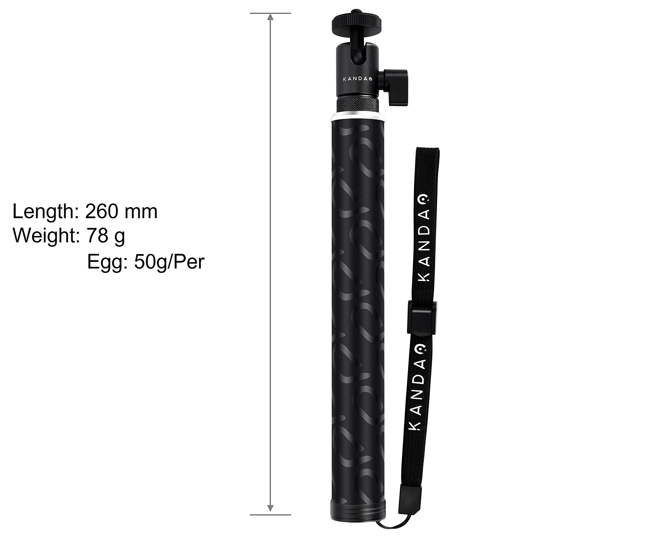 Kandao Selfie Stick For Qoocam Ego, Qoocam 8K Enterprise, Carbon Fiber Material Superb Light For 5 Section Extension