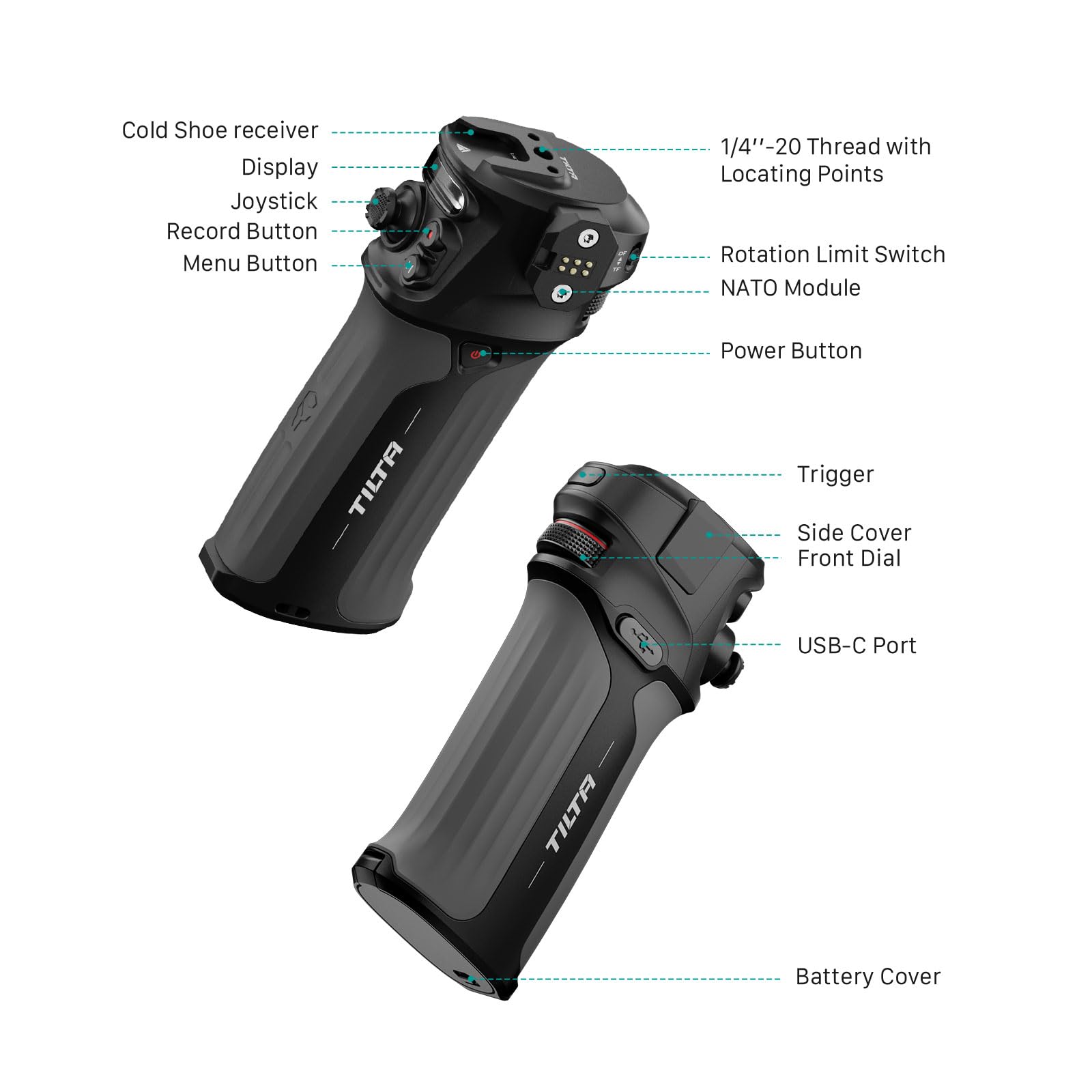 Tilta Nucleus Nano Ii Control Handle  Control For Nano Ii, M And Nano  Dual Motor Control  Power Nano Ii Hand Wheel  Mounting Points For Shoulder Rig Or Monitor  Gimbal Ready Wlc-T05-Ch