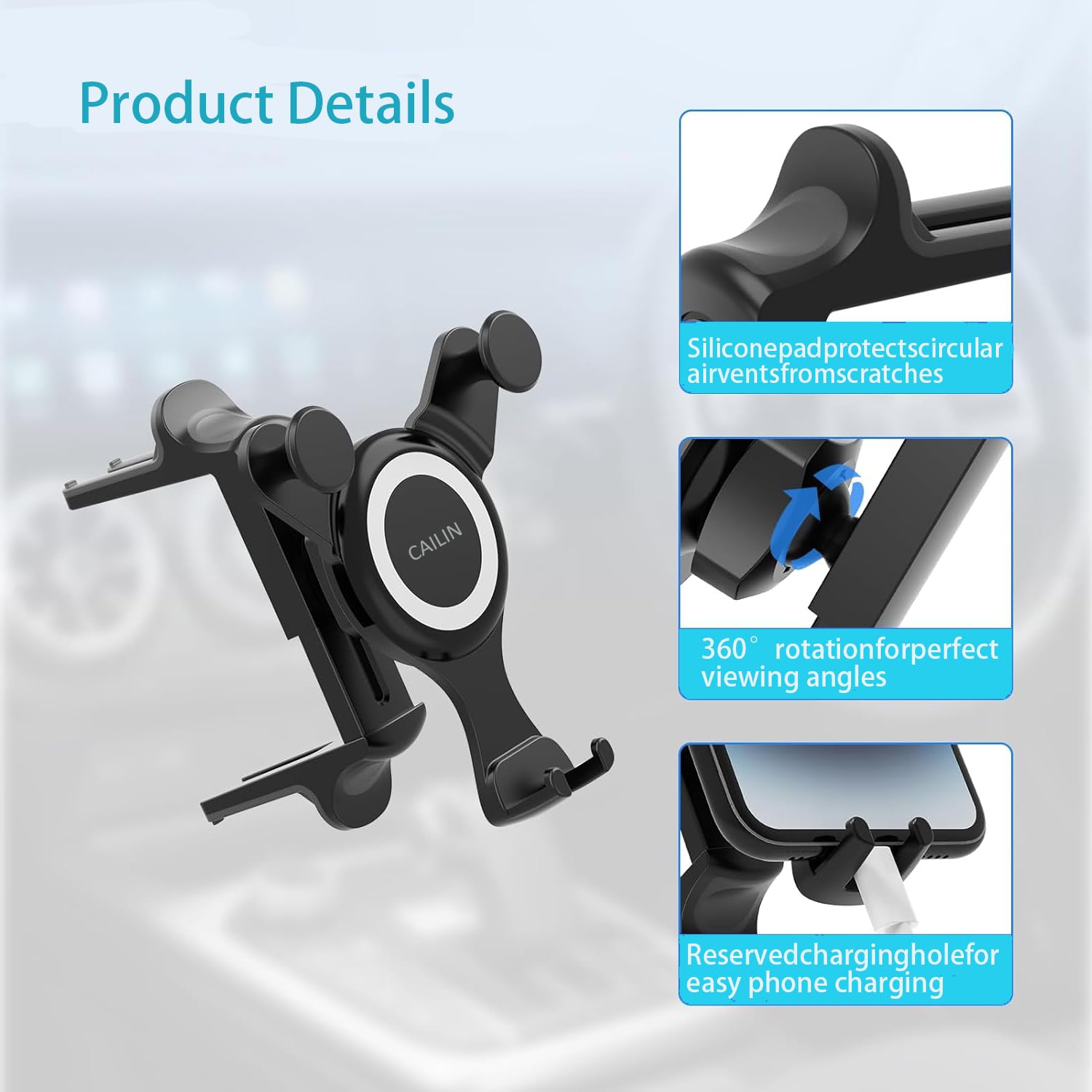 Icailin Car Phone Holder Mount Compatible With Mercedes Benz C-Class, E-Class,S-Class,B-Class,A-Class, V-Classglc/Gle/Gls/Glb/Gla-Class 2016- & Mini Cooper, Mercedes Benz Car Accessories