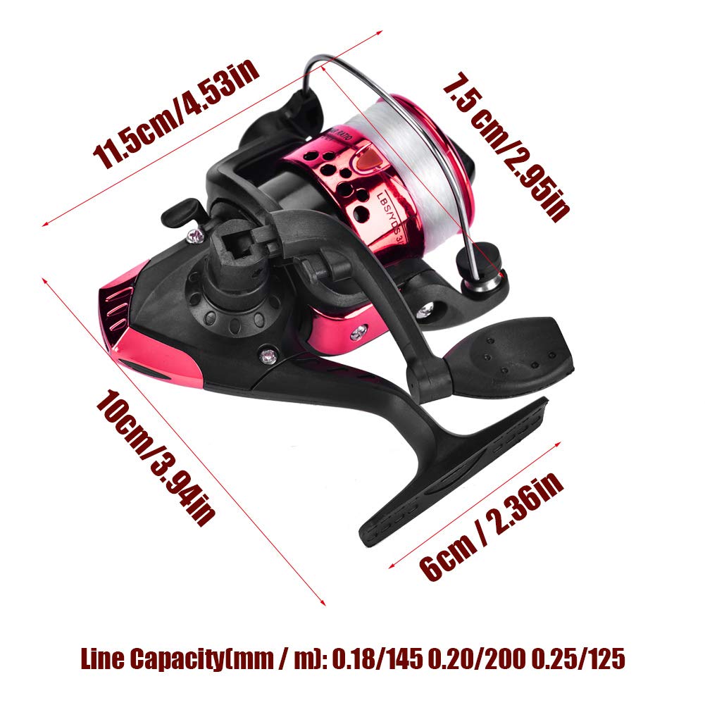 Oukens Fishing Reel, 3 Colors Freshwater Plastic Plating Lightweight Spinning Fishing Reel Tackle Accessory