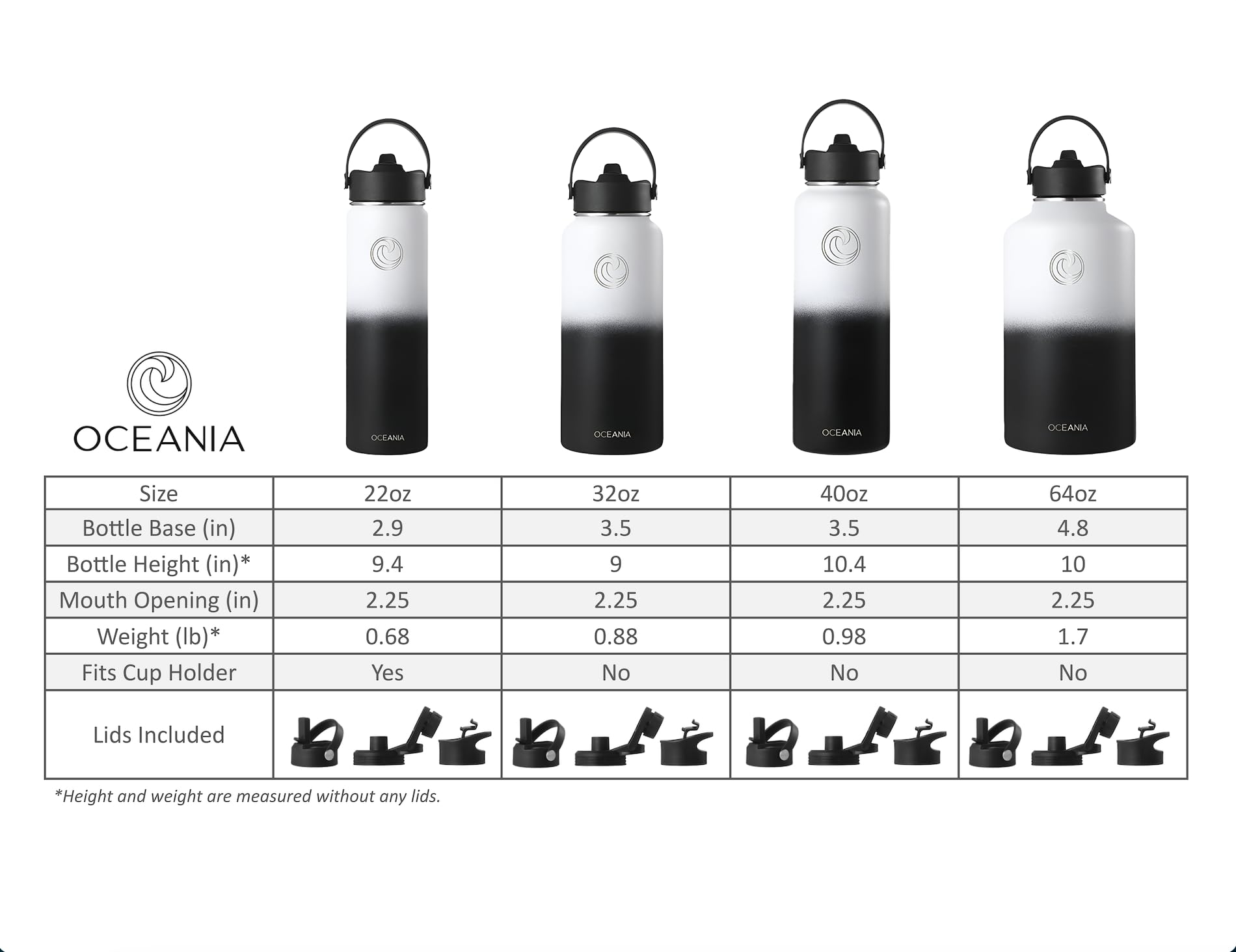 Oceania Flask 22Oz Stainless Steel Water Bottles  Modern, Leakproof, Hydro-