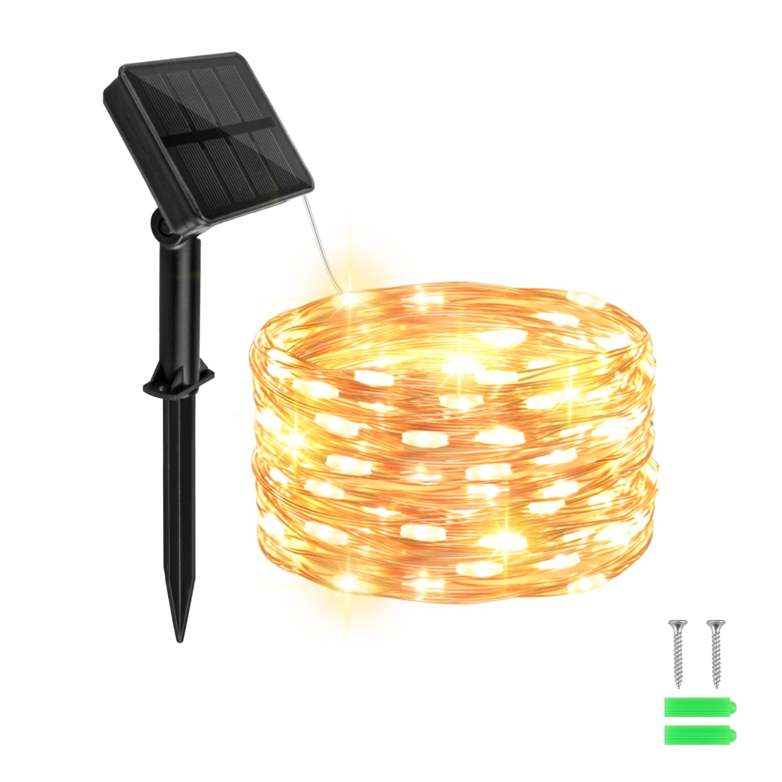 Cshare Solar Fairy Lights Outdoor Waterproof,16.4Ft 50Led Solar String Lights For Outside 8 Modes For Patio Backyard Garden Deorations Warm White 1 Pack