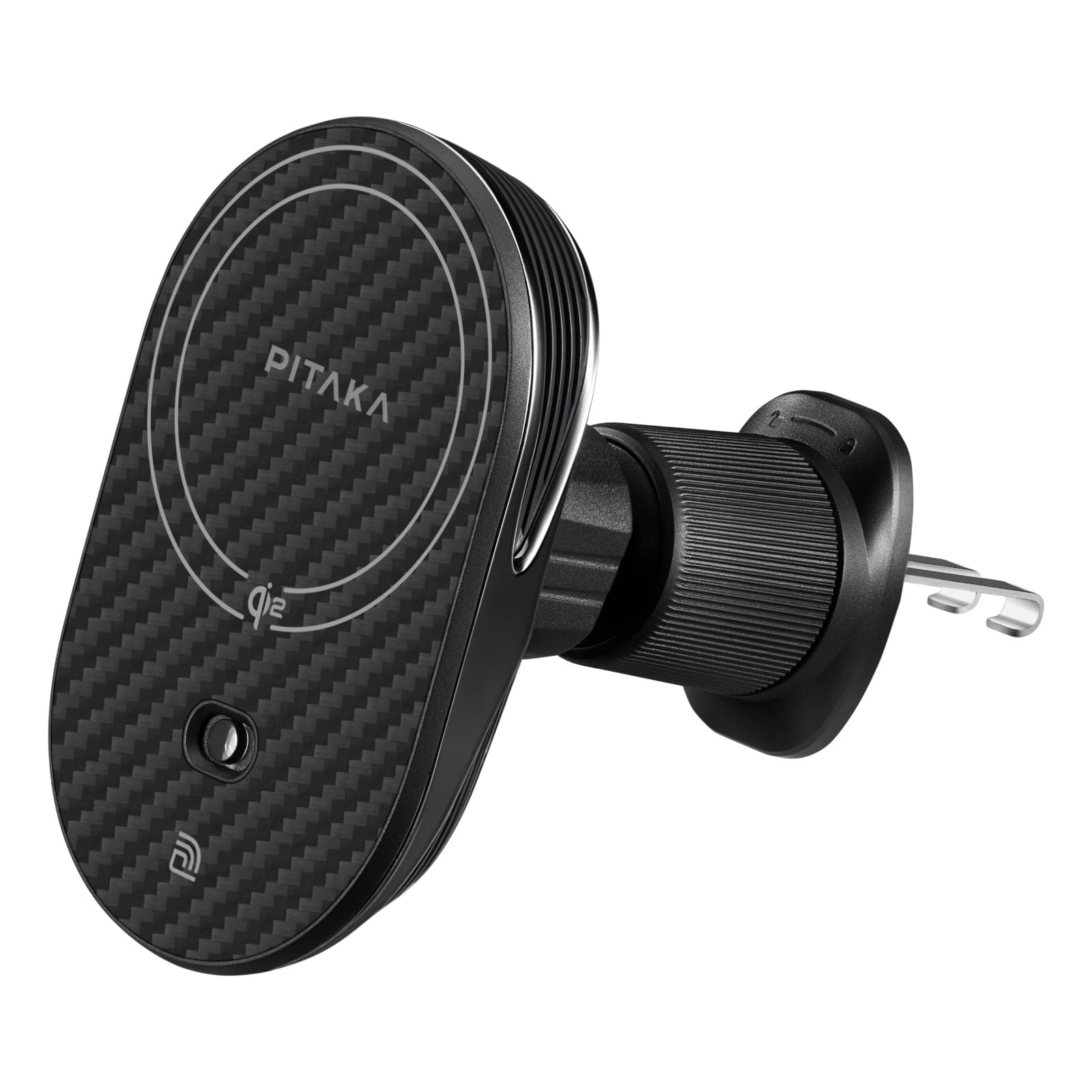 Pitaka For Qi2 Magsafe Car Mount Charger, 15W Magnetic Car Phone Holder For Iphone 16/15/14/13 Series With Nfc Feature, Air Vent [Magez Car Mount Pro 2 Qi2]