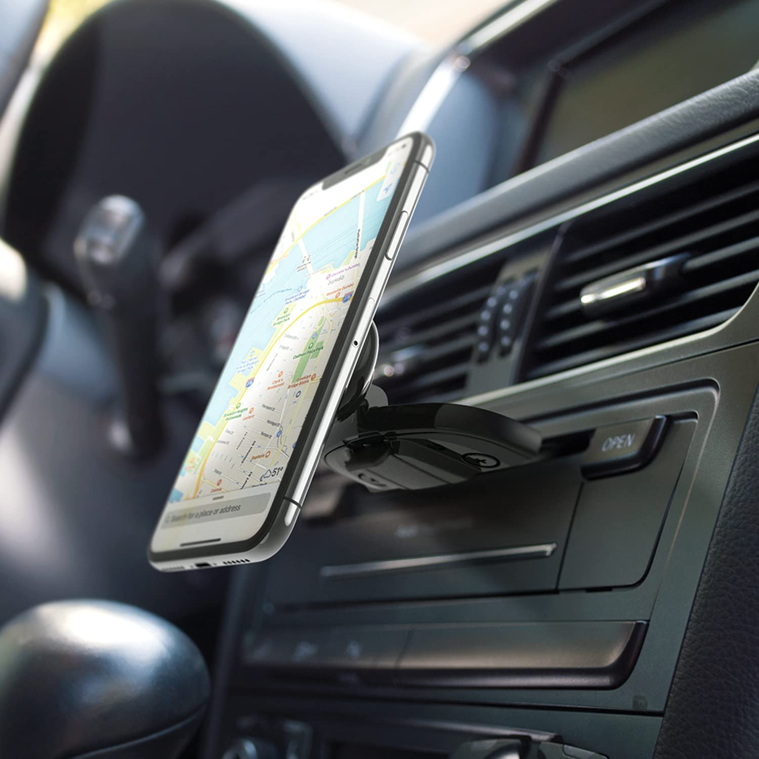 Iottie Itap 2 Magnetic Cd Slot Car Mount Holder, Cradle For Samsung Galaxy S22, Google Pixel 7, Motorola Moto G, Oneplus 10, Sony Xperia & Other Android Smartphones, Black
