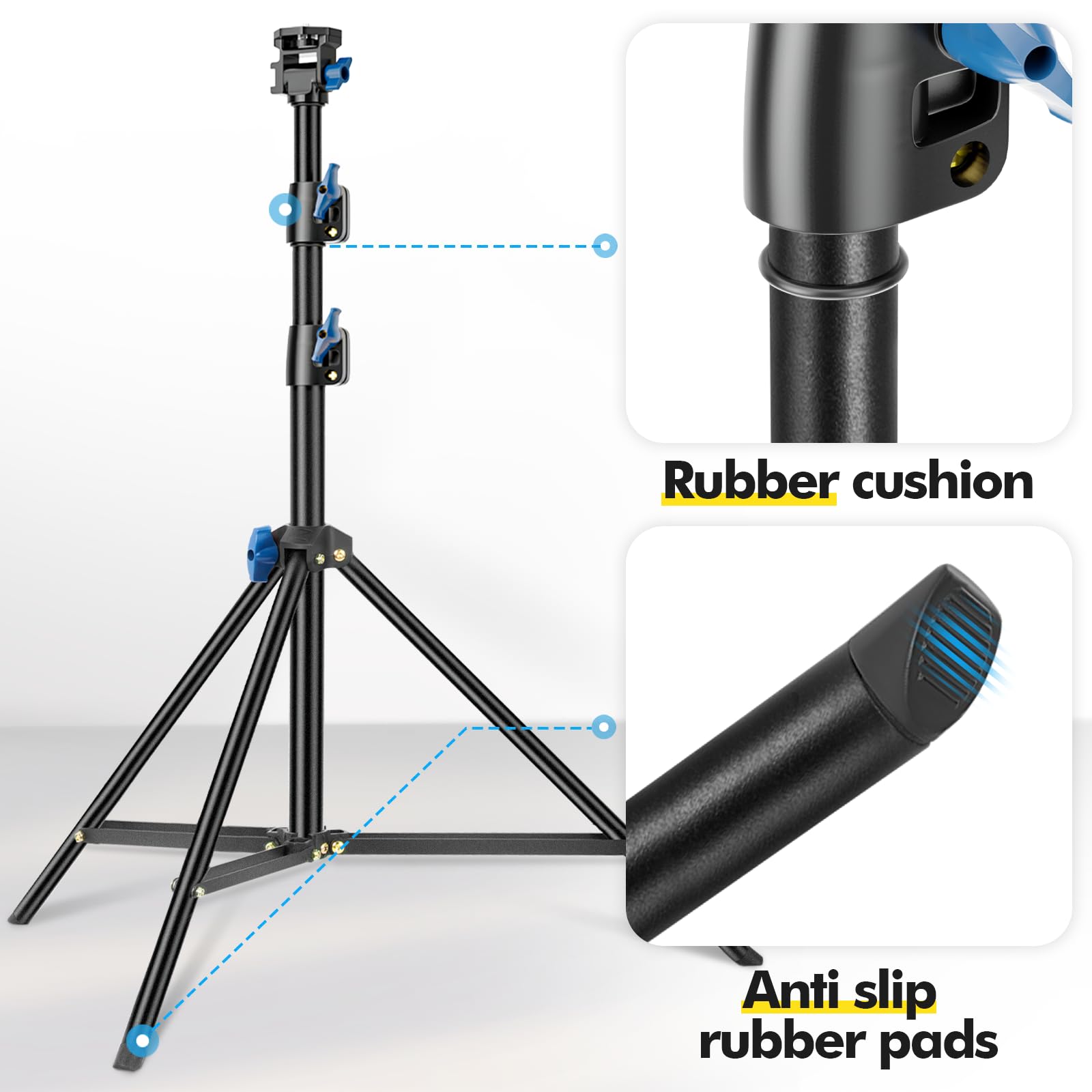 Fotoumgl 2 Pack Extendable Light Stand Photography, 79" Portable Light Tripod With 1/4" Screw, 180° Angle Adjustable Camera Phone Tripod For Photographic Lighting, Strobe, Flash, Webcams, Gopro