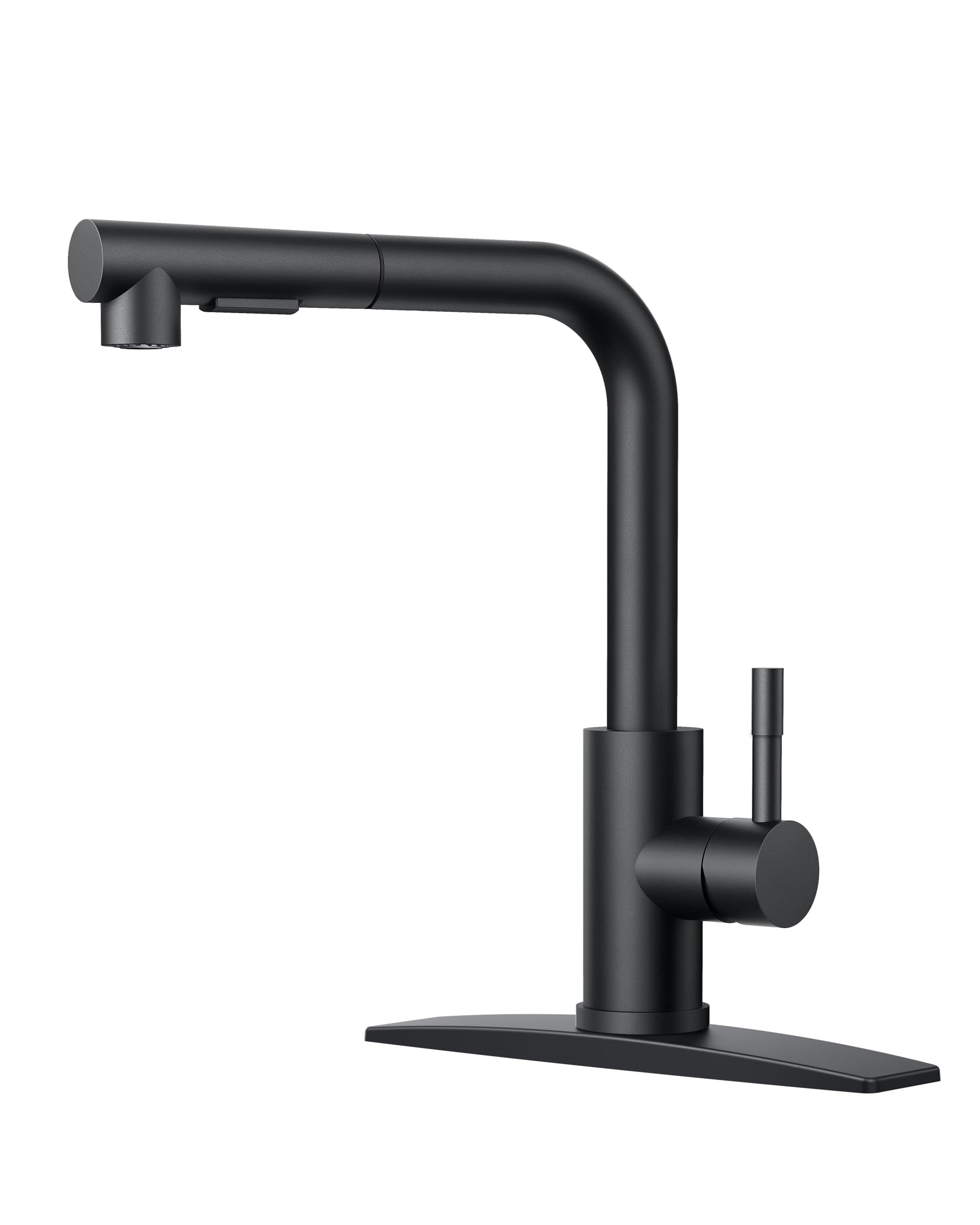 Forious Kitchen Faucet Black, Kitchen Sink Faucets With Pull Down Sprayer, Commercial Pull Out Kitchen Faucet For Sink 1 Or 3 Hole, Single Handle Stainless Steel Sink Faucet For Bar Rv Laundry Outdoor