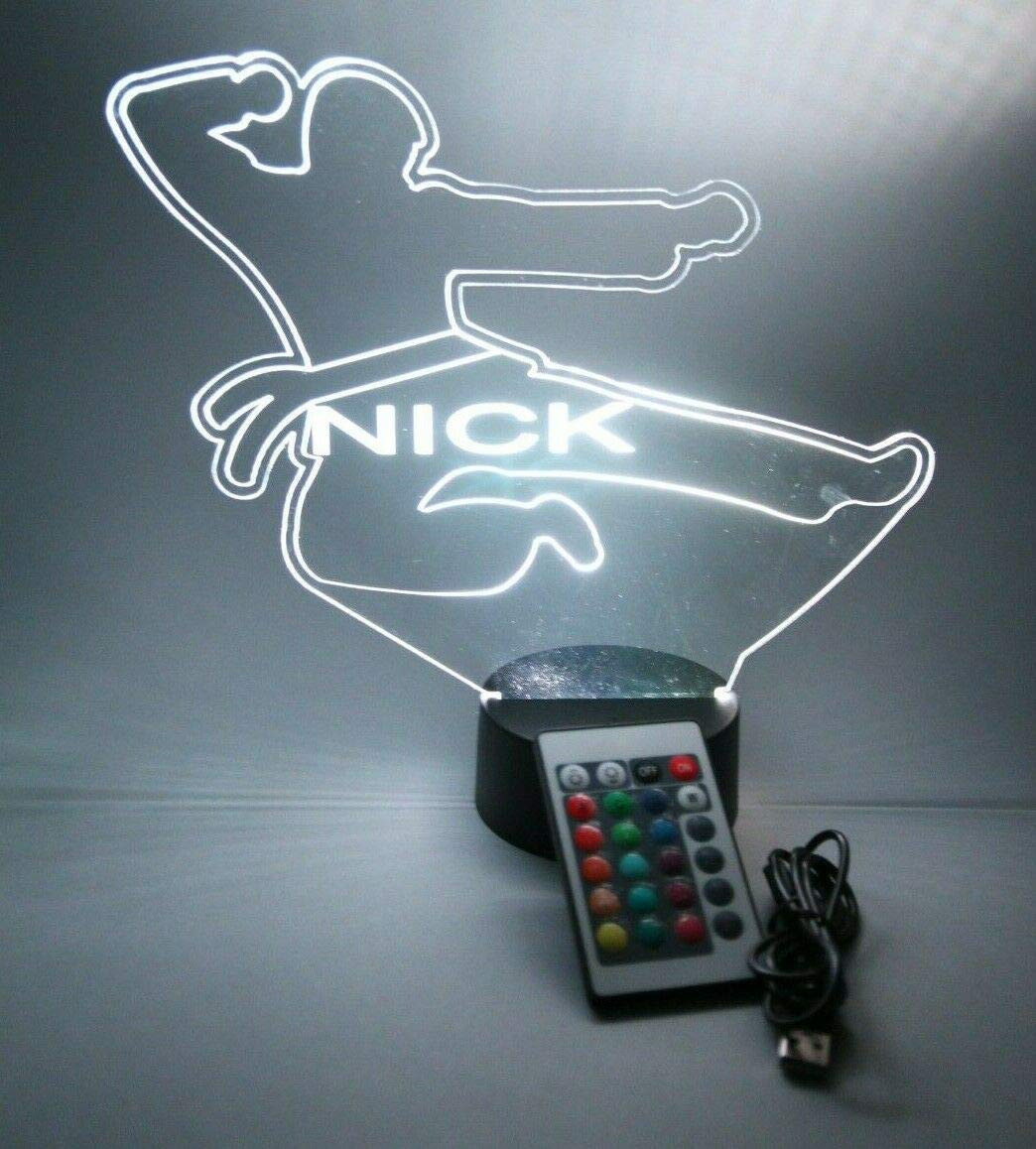 Mirror Mania Karate Night Light Up Table Desk Lamp Led Engraved Martial Arts Custom Name Personalized Karate Do Table Lamp, With Remote, 16 Color Options, Dimmer, It'S Wow, Great