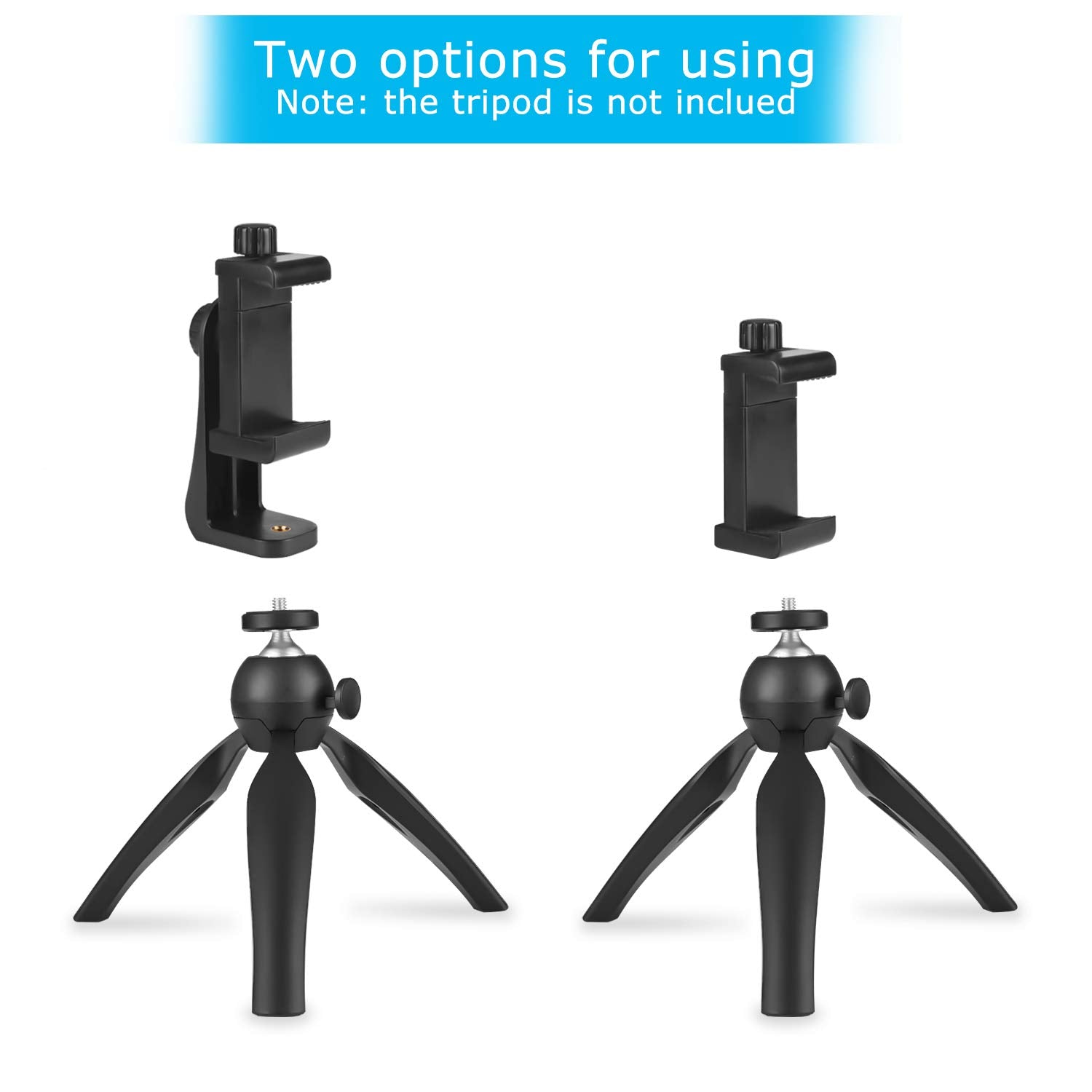 Sharingmoment Premium Smartphone Holder/Vertical And Horizontal Tripod Mount Adapter Rotatable Bracket With 1/4 Inch Screw/Adjustable Clip For Iphone, Android Cell Phone, Selfie Stick, Camera Stand