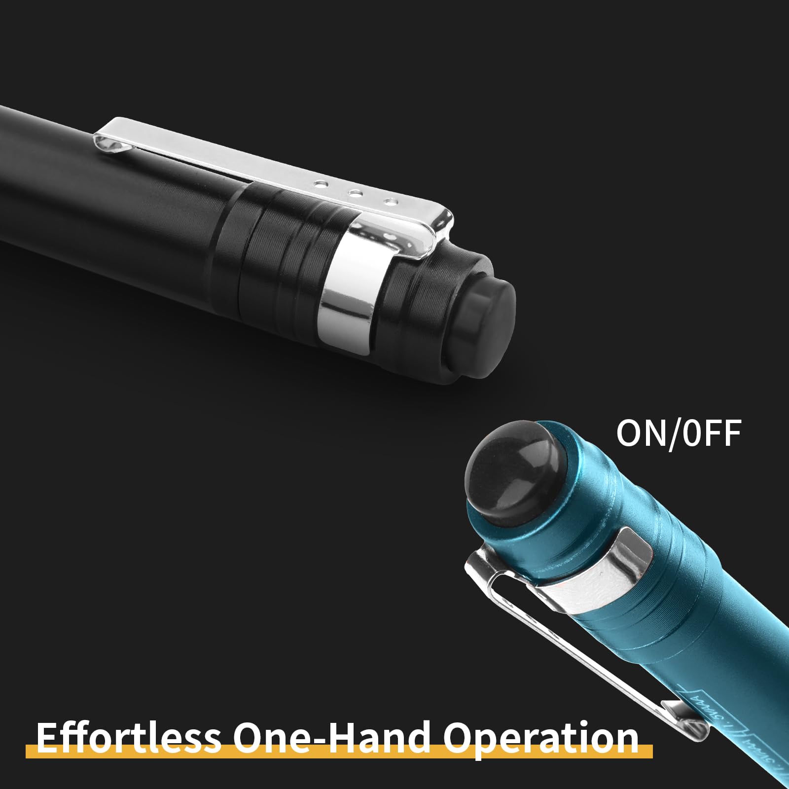 Grenpro Pen Lights For Nurses Led Penlight, Aluminum Pocket Flashlight, Small Pocket Flashlight 2Aaa Batteries Include, 4 Pack Emergency Handheld Penlight Black