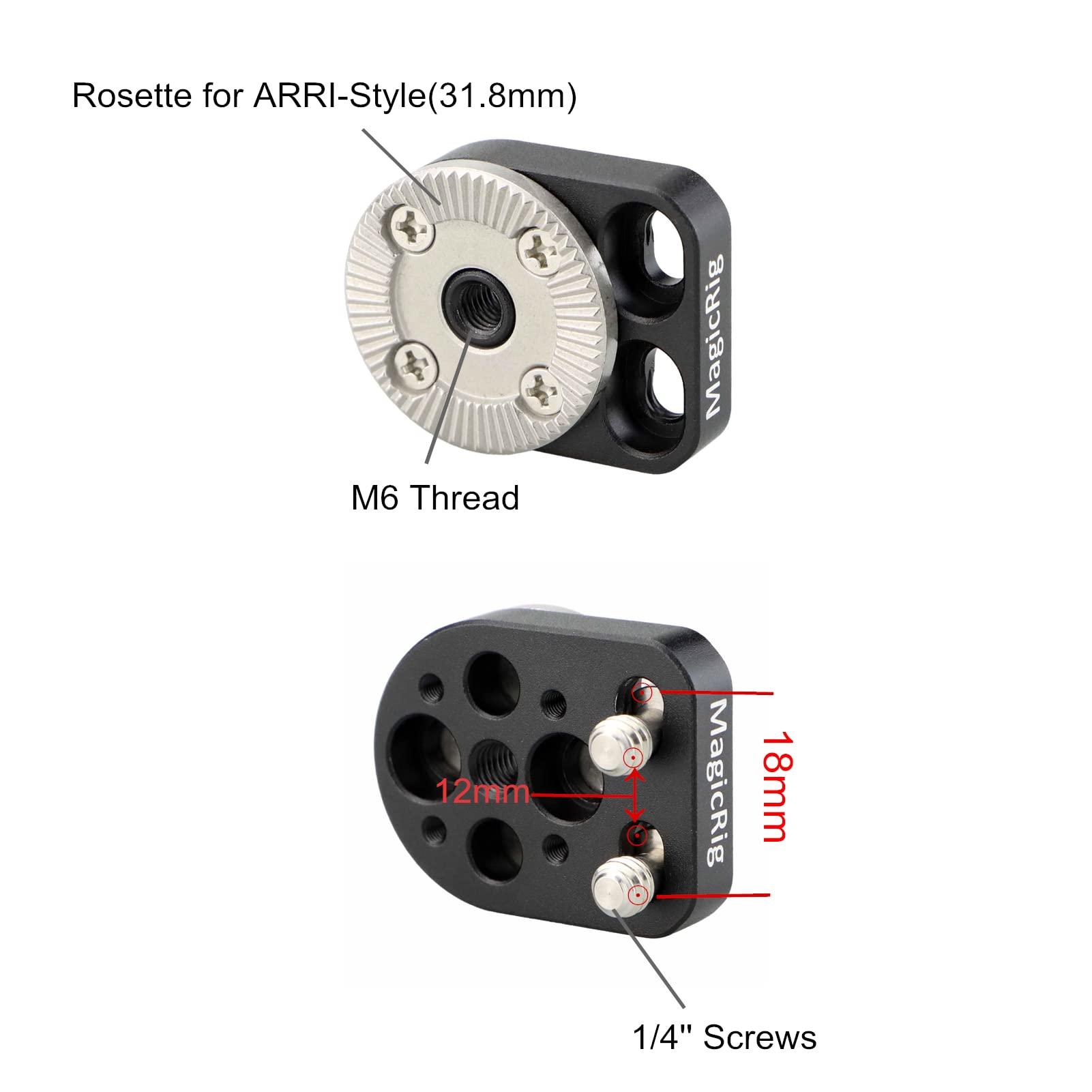 Magicrig Rosette Adapter With M6 Thread Rosette Mount Applicable For Arri Standard, For Camera Cage, Rosette Handle, Wooden Side Handle
