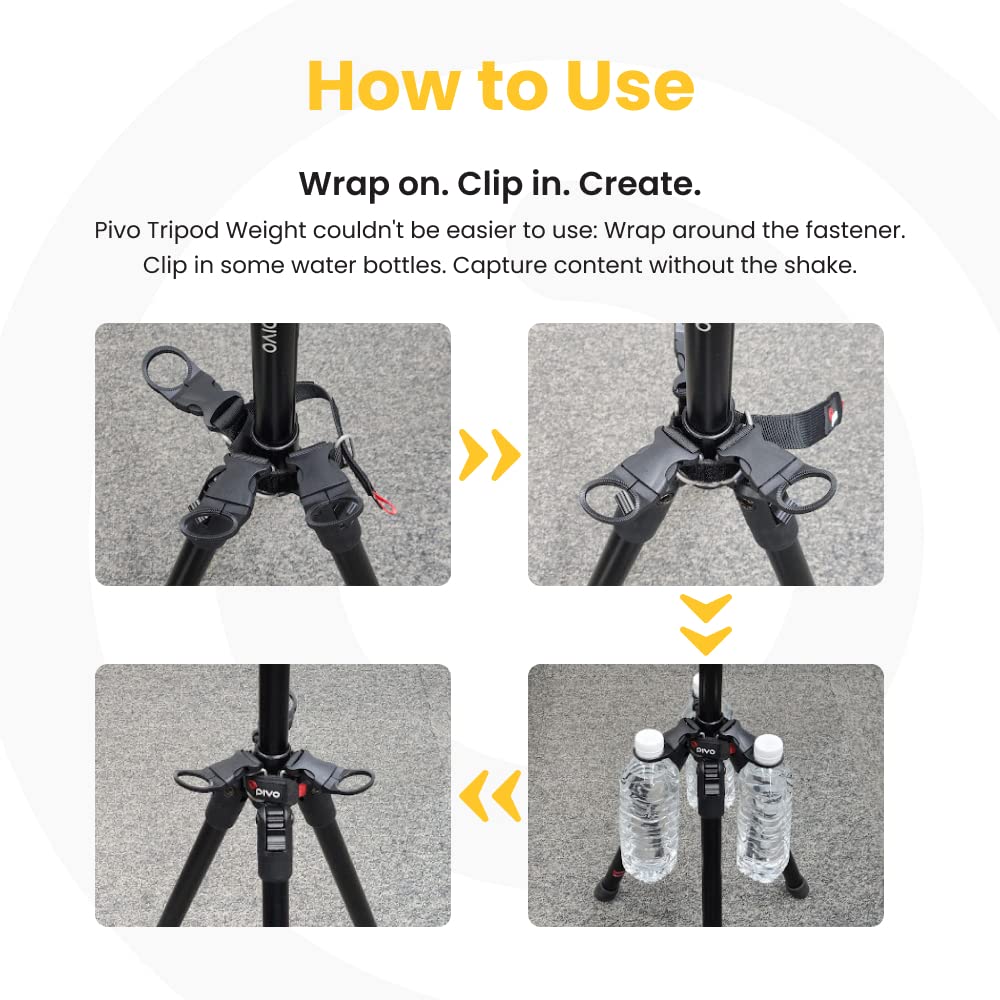 Pivo Travel-Friendly Lightweight Stylish & Sturdy Construction Photo Video Studio Universal Tripod Adjustable Weight Clip-On Accessory For Stabilizing Tripods