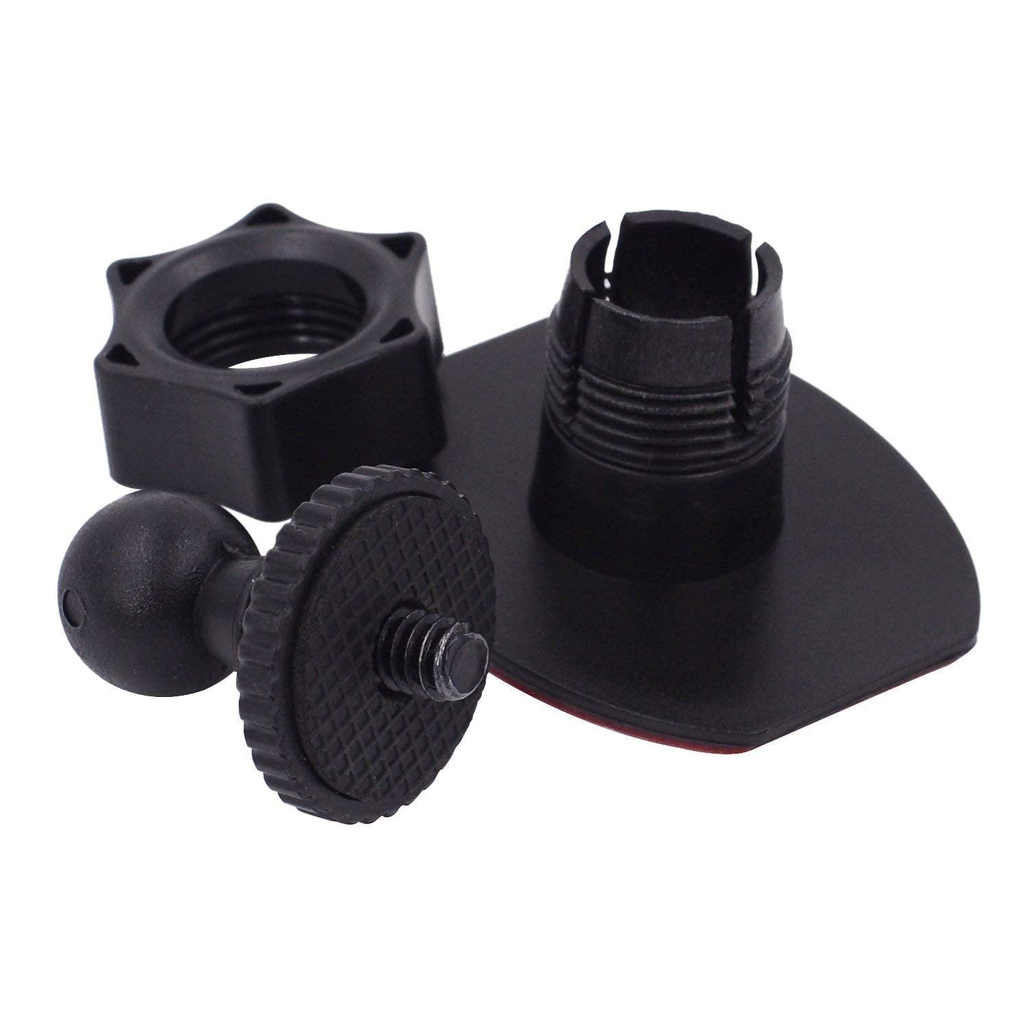 Isaddle Ch01B 1/4" Thread Camera Mount Mini Double-Sided Adhesive In Dash Cam Mount Holder - Universal Tripod Permanent Holder Fits Sony/Ricoh/Hp/Gopro/Oculus (M4 M6 Screw Join Ball Included)