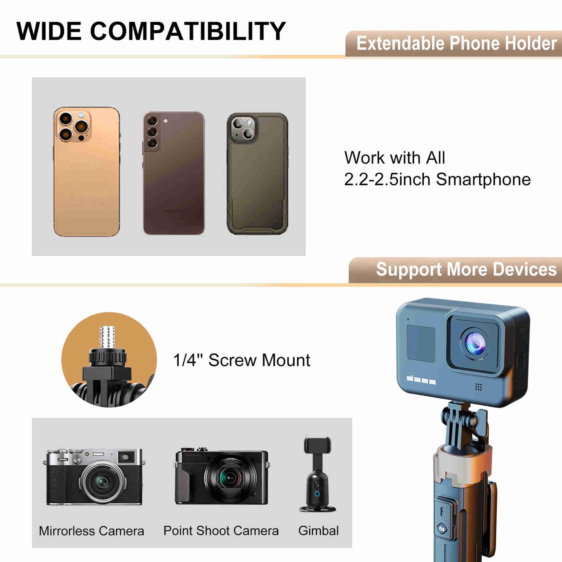 Moudao Phone Tripod Selfie Stick For Golf Training 71'' Golf Tripod With Detachable Wireless Remote Portable Smartphone Tripod For Iphone, Android, Camera & Gopro (Black)