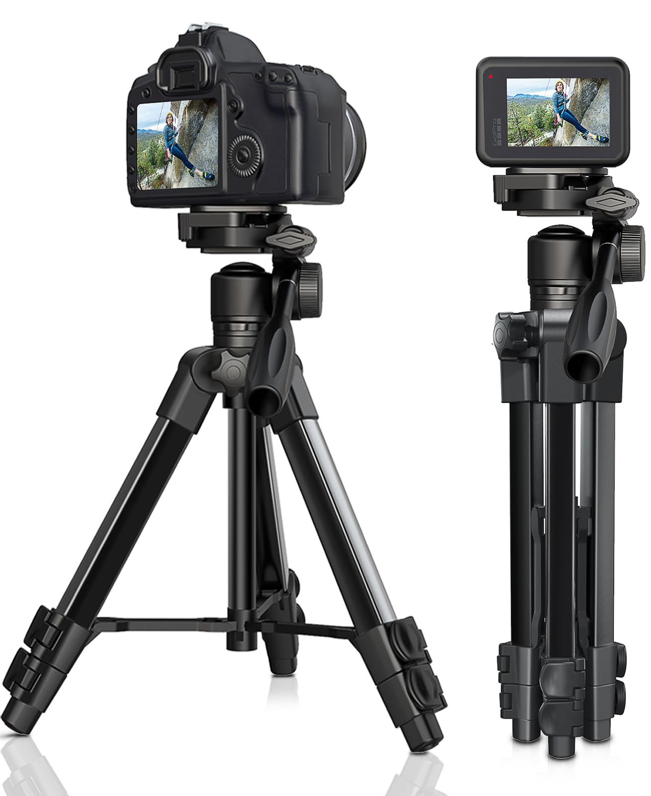 Nianyiso Camera Tripod For Camera, 66.7 Inch Patented 3-Way Rotating Portable Cameras Stand Professional Travel Phone Camera Mount Monopod For Cameras, Smartphones, Suitable For Various Live Vlogging