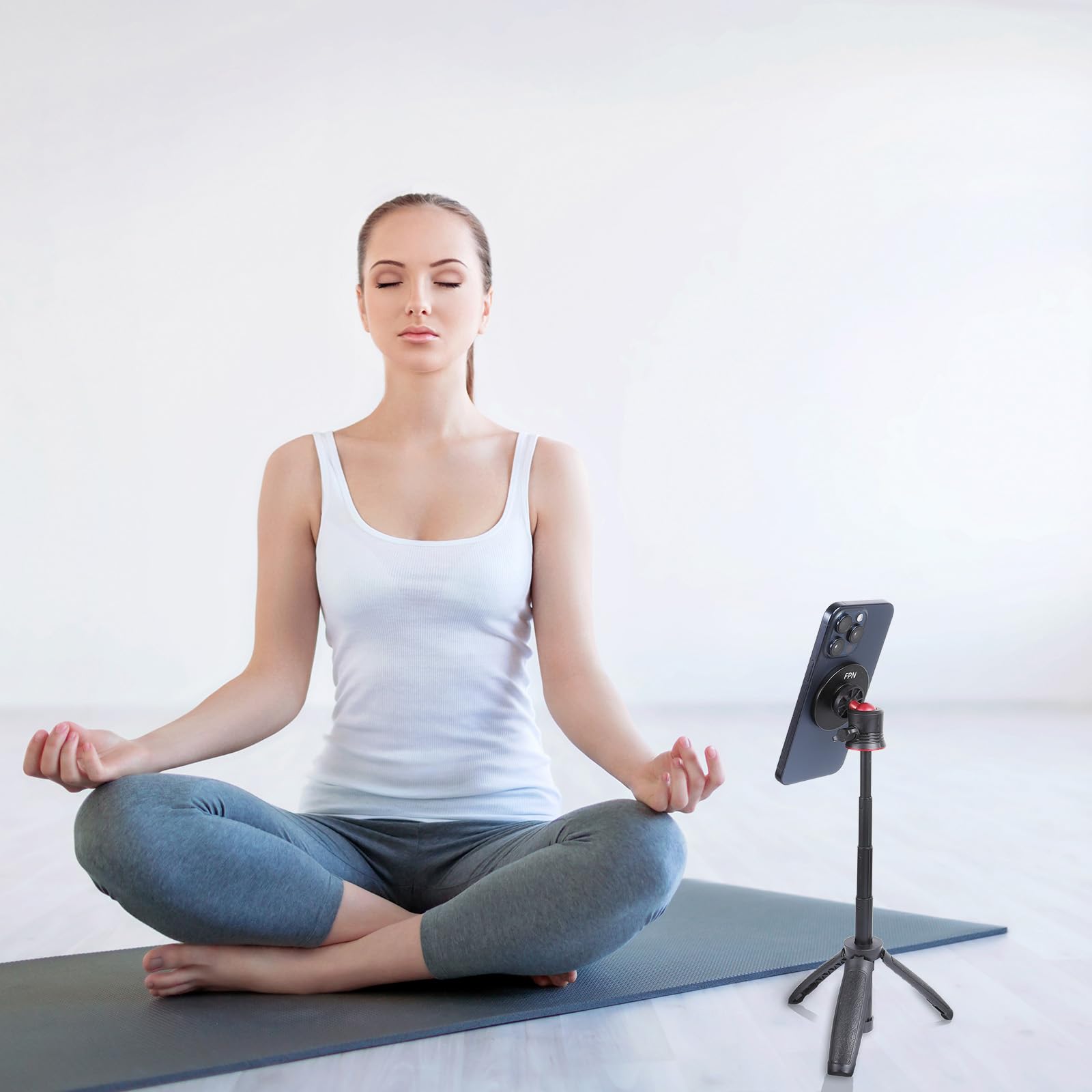 Fpn Magnetic Cell Phone Tripod For Magsafe, Mini Extendable Selfie Stick And Tripod Stand With 360° Ball Head, Compatible With Iphone 16 15 Pro Max Plus 14 13 12 Series